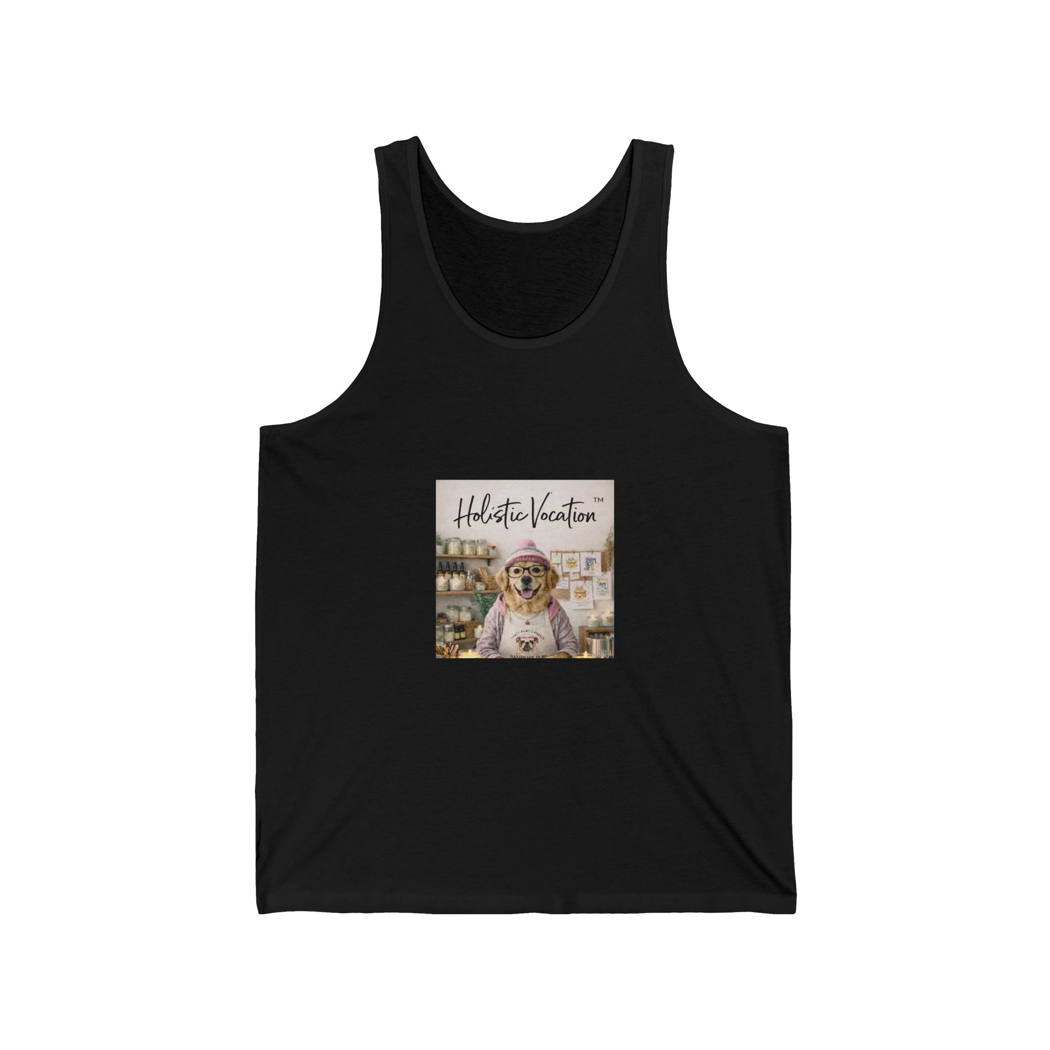 Honor your vocation Vocation Dog Tank Top — "Hello Vacation" Cute Pup Summer Tank