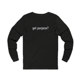 Holistic Vocation Long Sleeve Tee — “got purpose?” Wellness Shirt - White Design