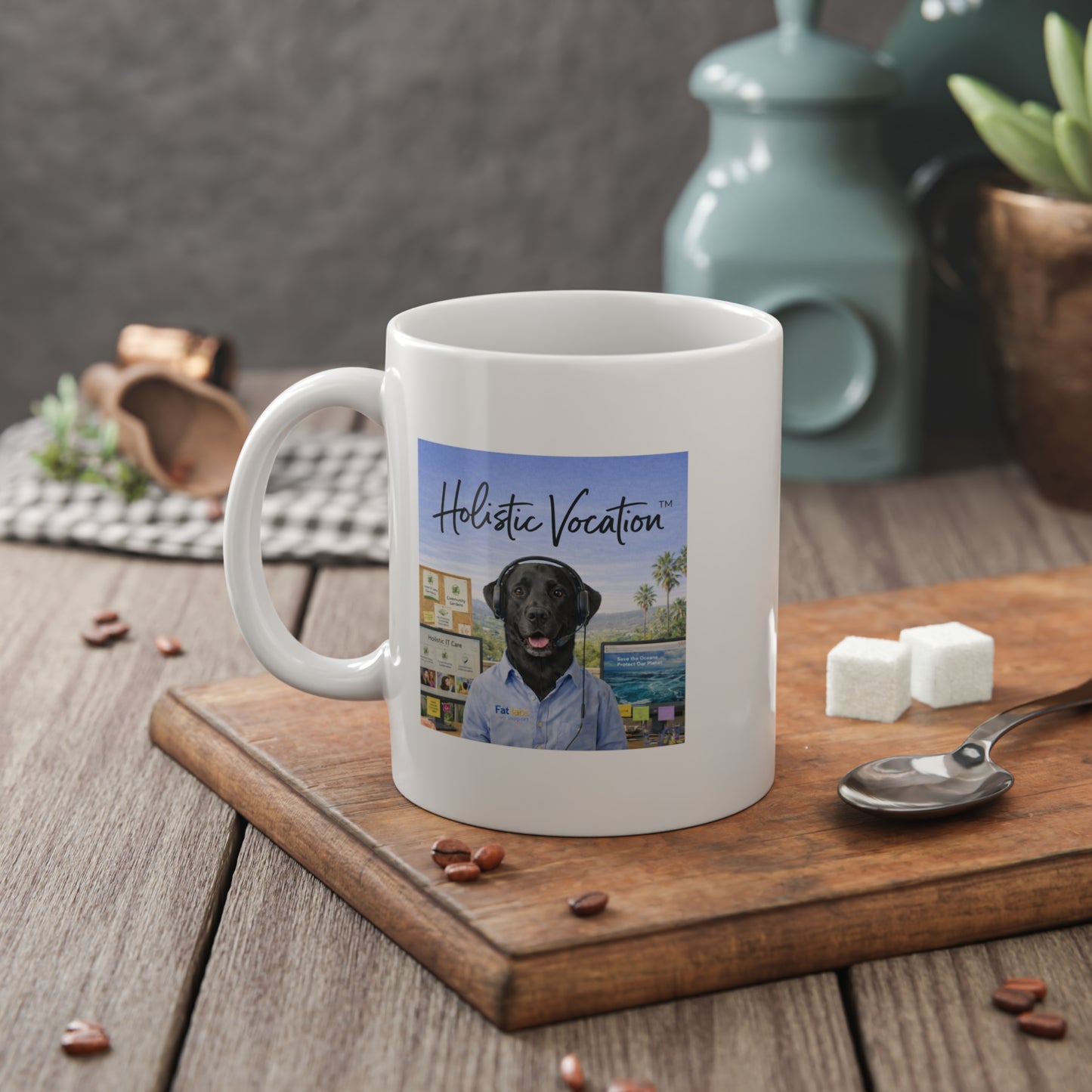 Honor your vocation Black Lab Ceramic Mug — 11oz Coffee Cup
