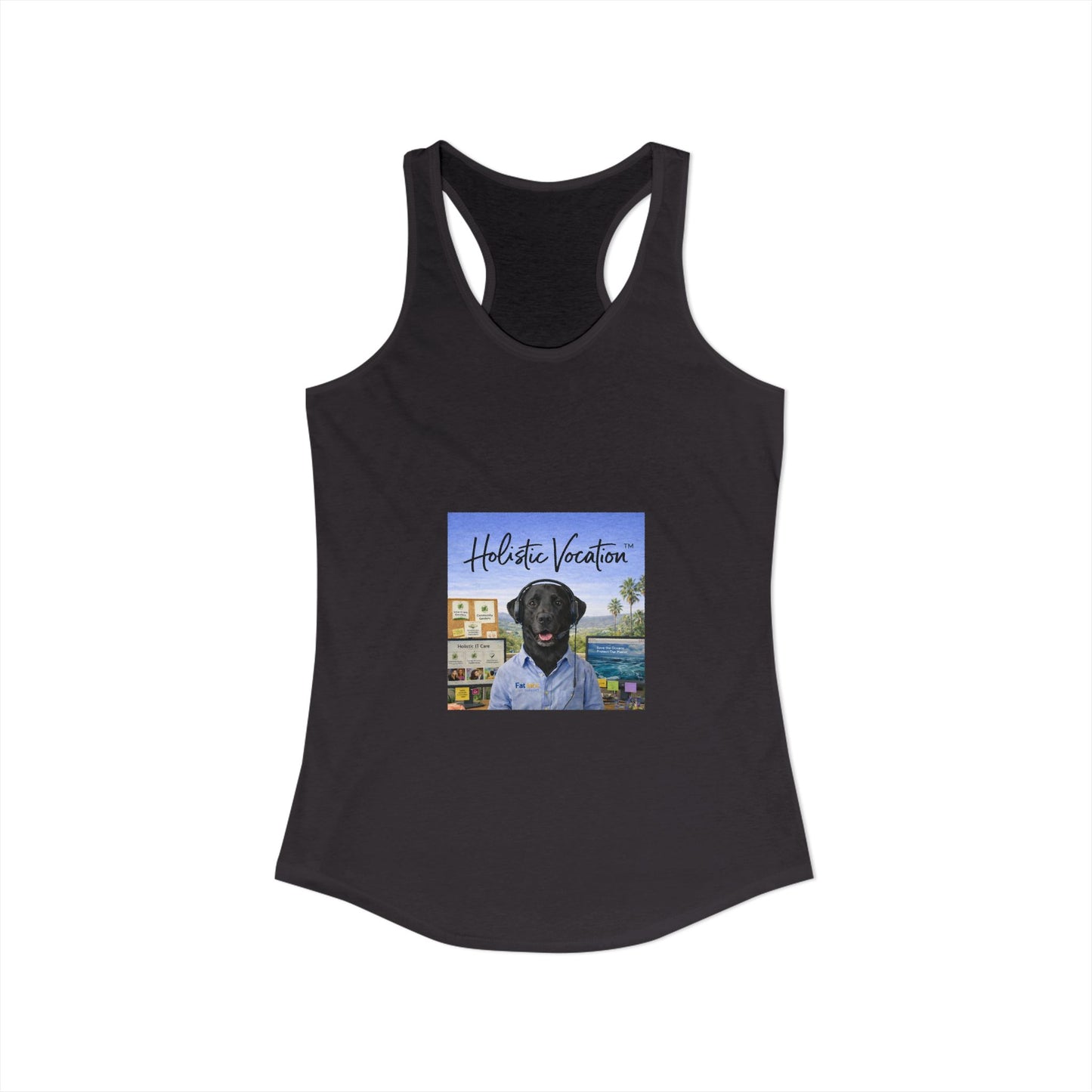 Honor your vocation Dog Portrait Graphic Women's Ideal Racerback Tank