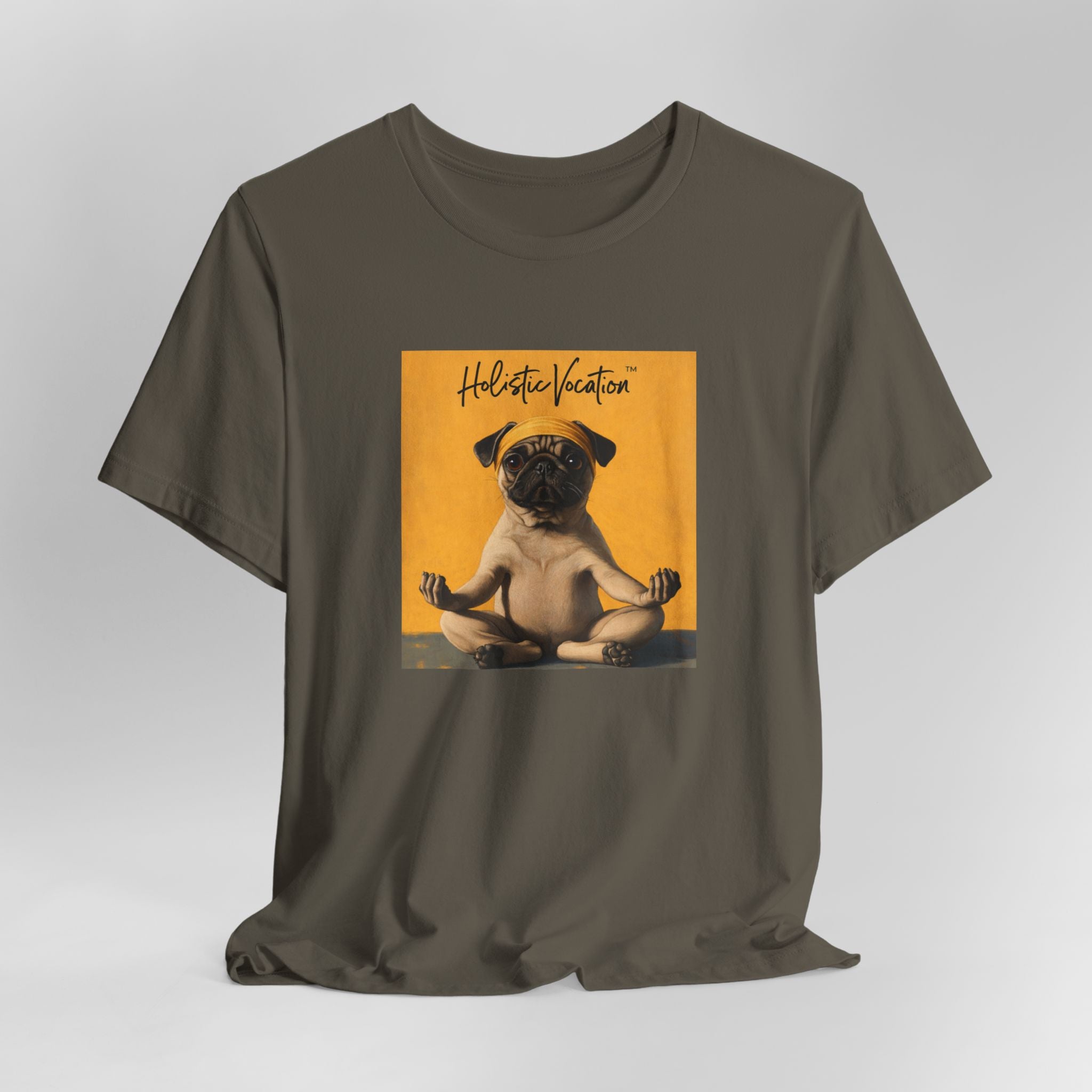 Honor your vocation Pug Meditation Tee - "Holistic Vocation" Graphic T-Shirt
