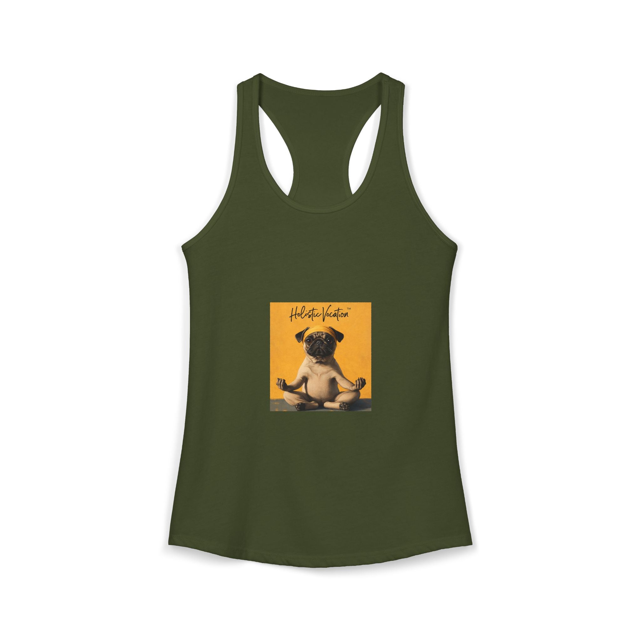 Honor your vocation Cute Pug Yoga Graphic Women's Ideal Racerback Tank