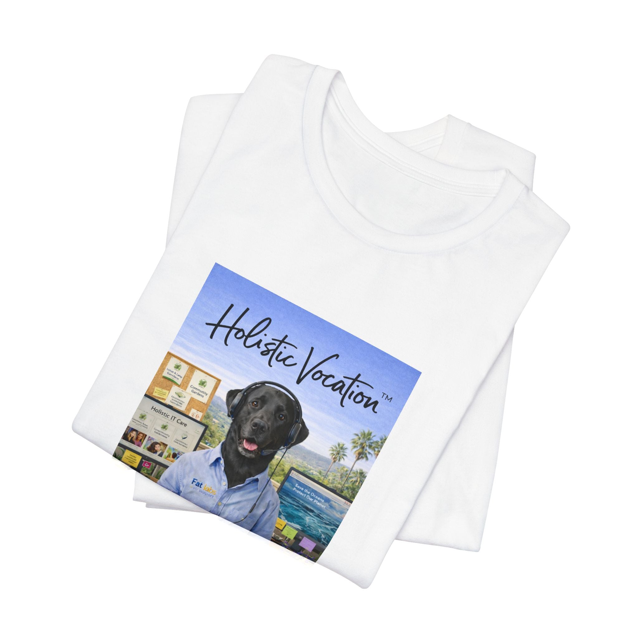 Holistic Vocation T-Shirt — Black Labrador Beach Portrait Tee