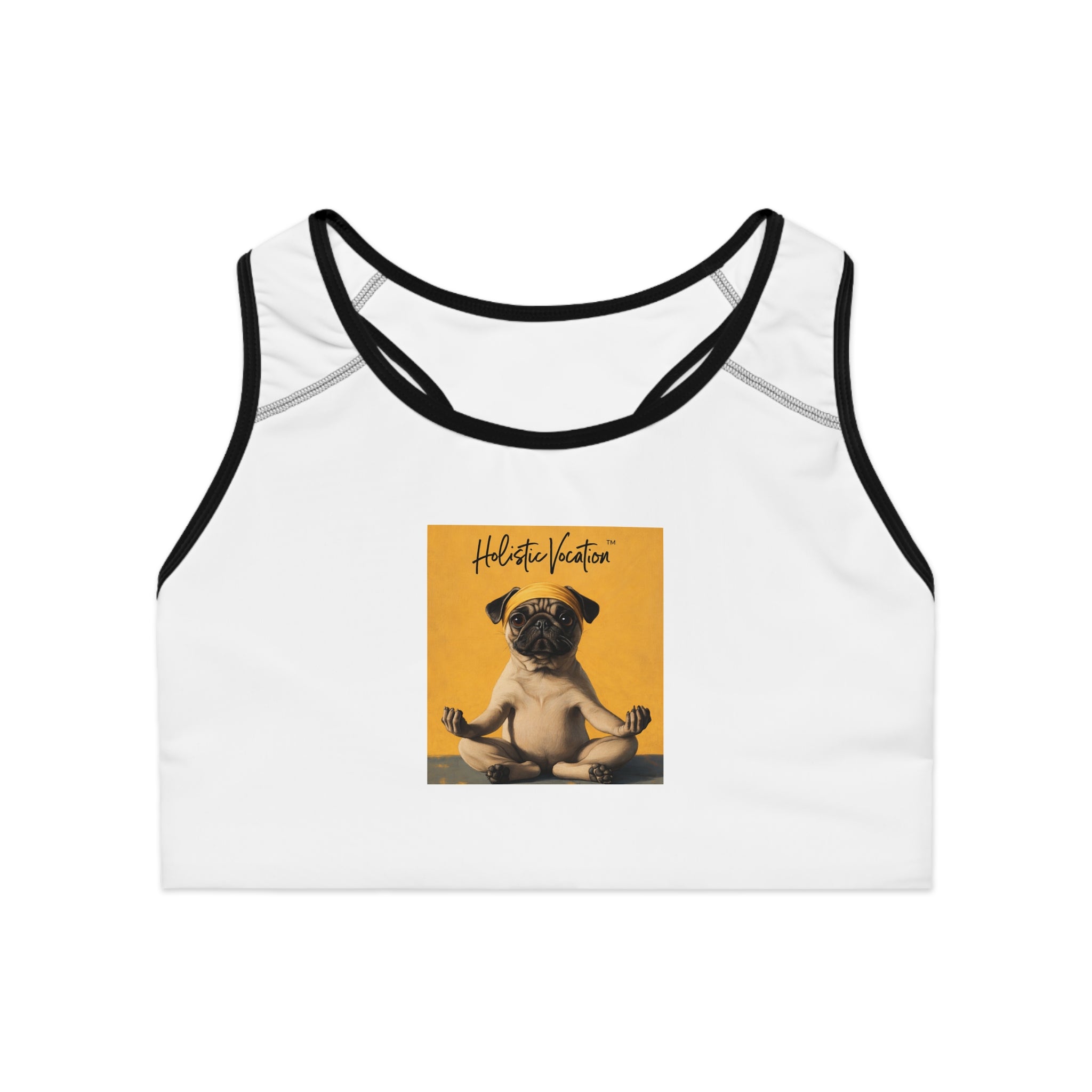 Honor your vocation Pug Meditation Sports Bra