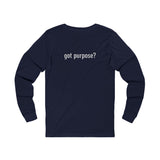 Holistic Vocation Long Sleeve Tee — “got purpose?” Wellness Shirt - White Design