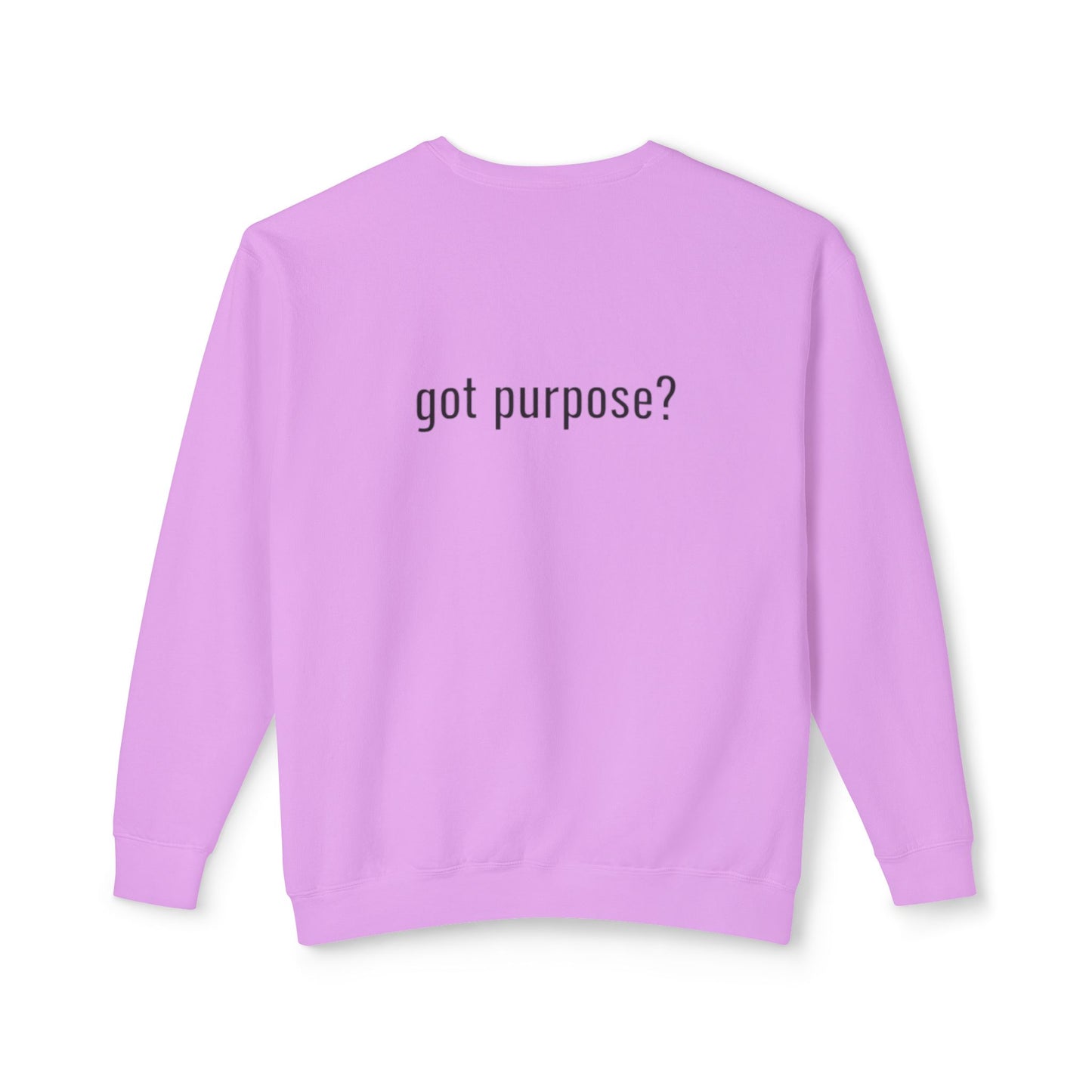 Crewneck Sweatshirt — 'Holistic Vocation' Front + 'got purpose?' Back Minimal Motivational Pullover