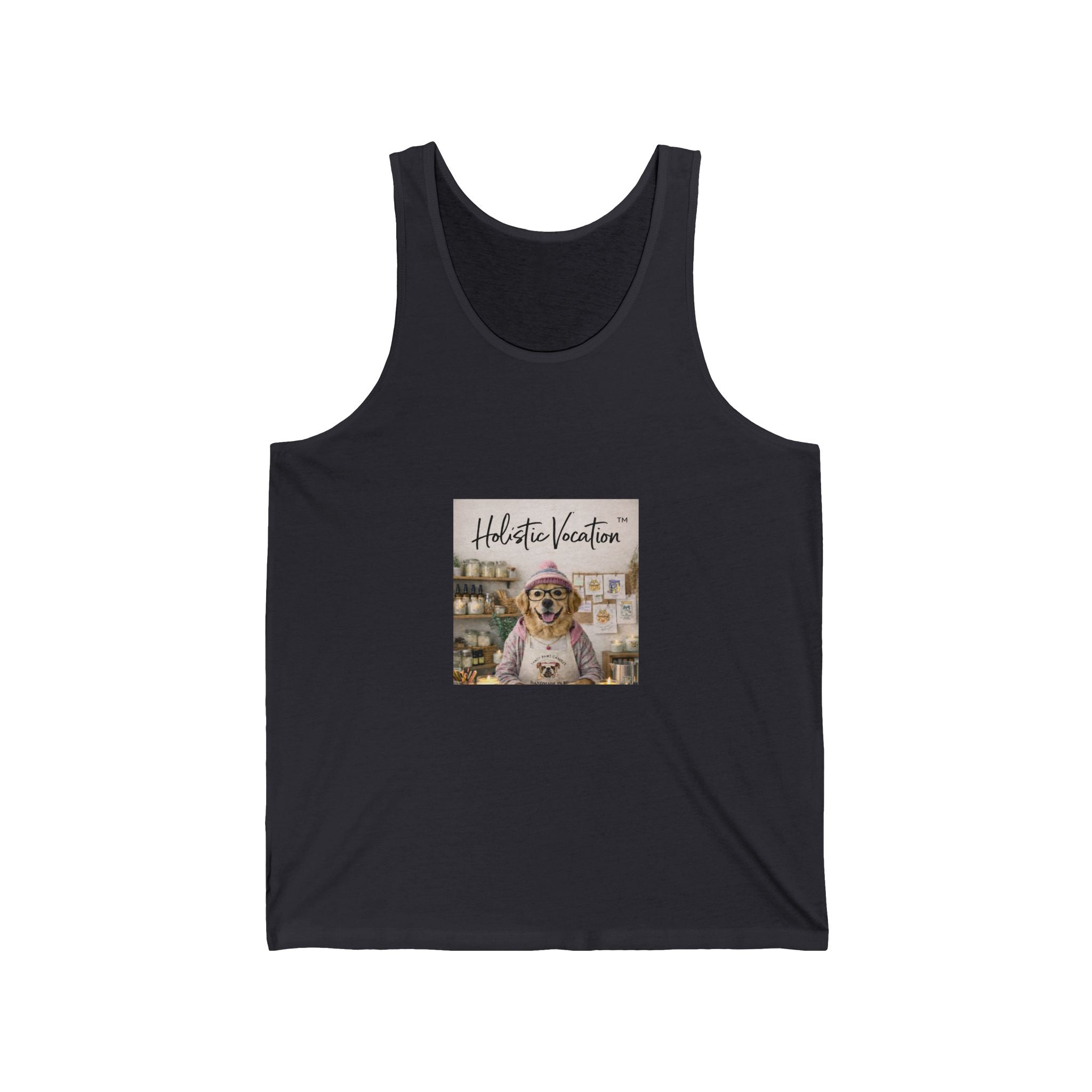 Honor your vocation Vocation Dog Tank Top — "Hello Vacation" Cute Pup Summer Tank