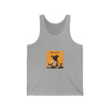 Honor your vocation Pug Meditation Tank Top — "Hello, Happiness" Graphic Cotton Jersey Tank