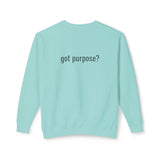 Crewneck Sweatshirt — 'Holistic Vocation' Front + 'got purpose?' Back Minimal Motivational Pullover