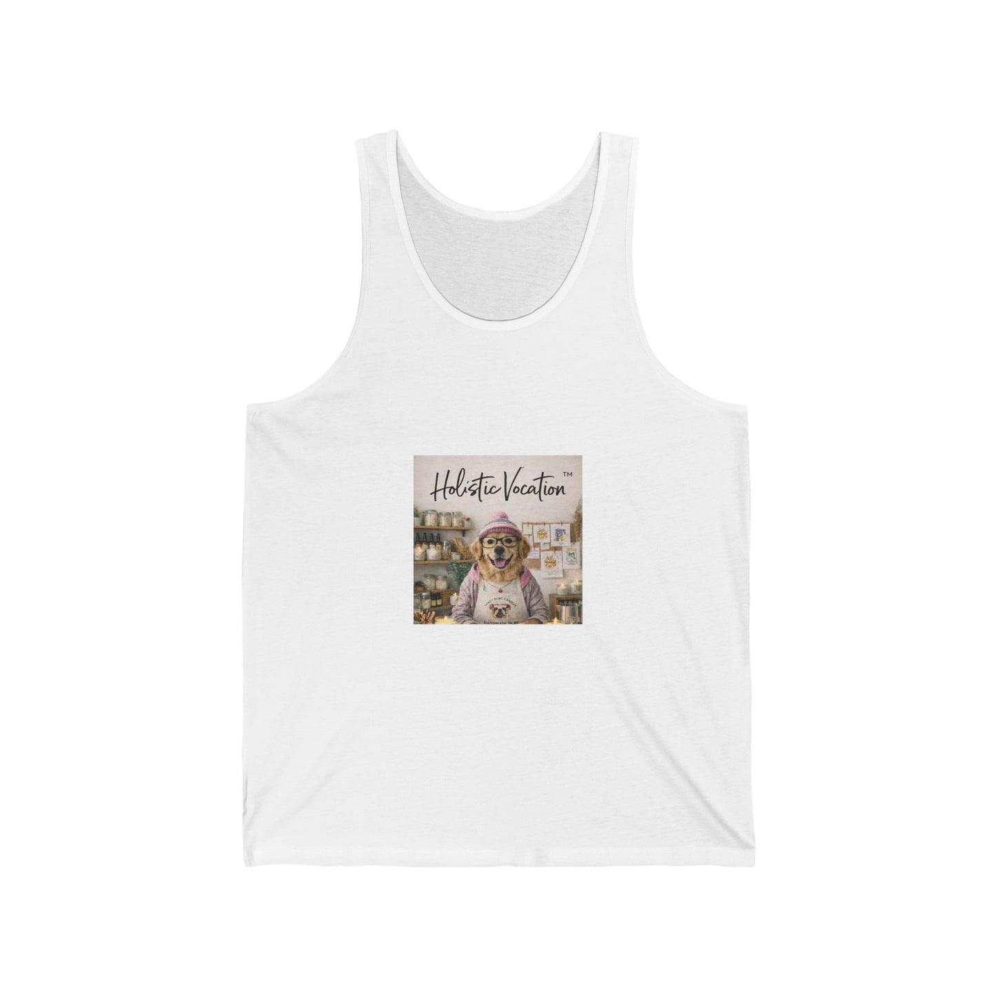 Honor your vocation Vocation Dog Tank Top — "Hello Vacation" Cute Pup Summer Tank