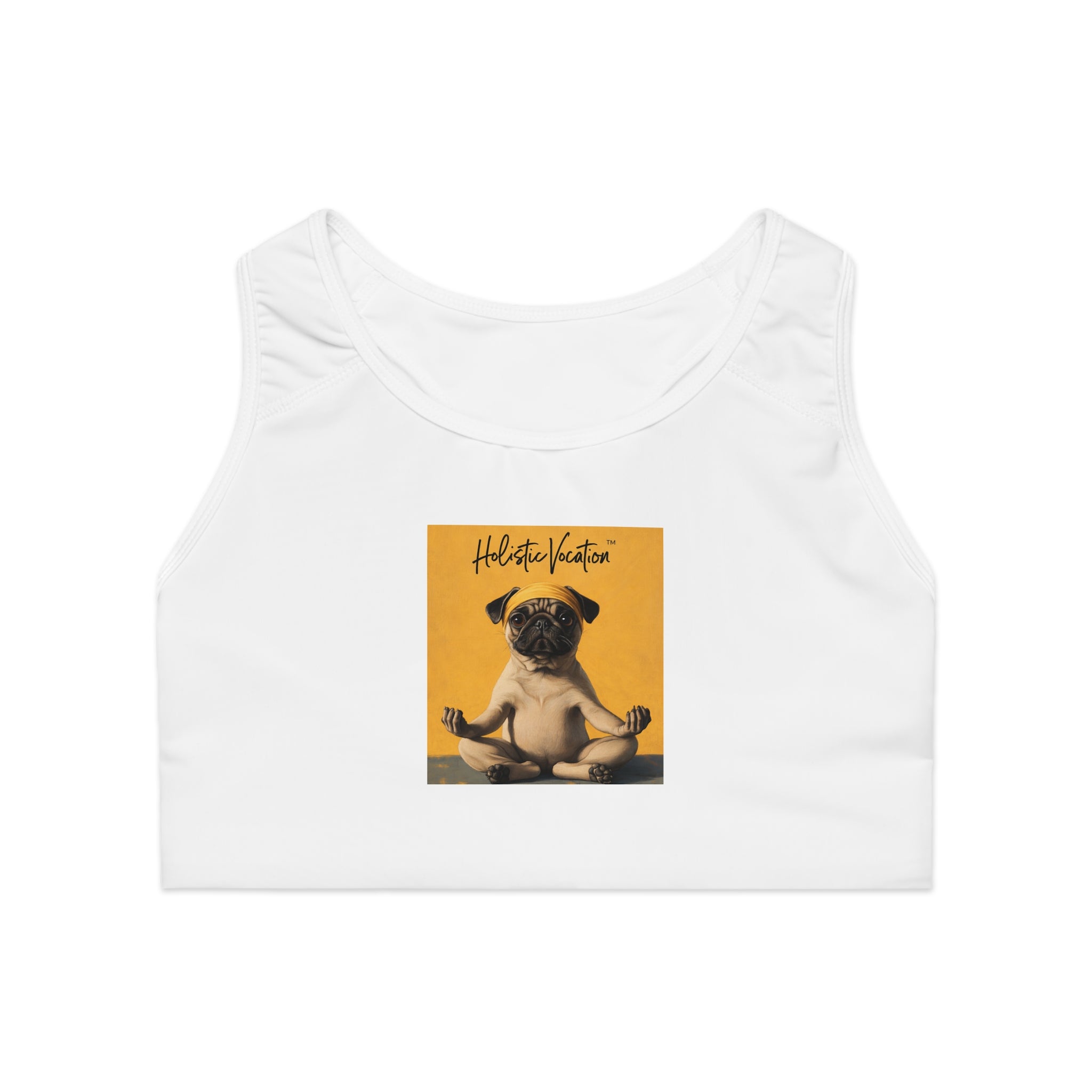 Honor your vocation Pug Meditation Sports Bra