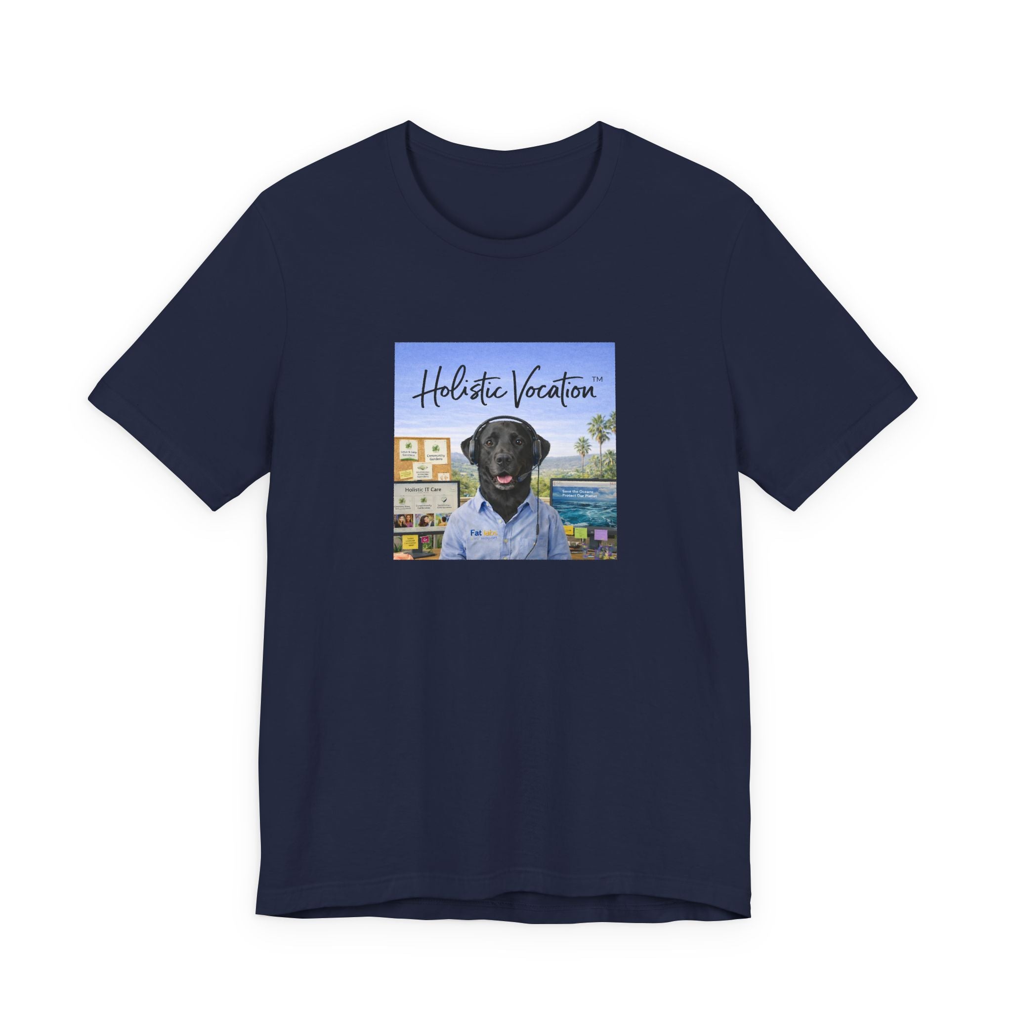 Holistic Vocation T-Shirt — Black Labrador Beach Portrait Tee