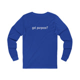 Holistic Vocation Long Sleeve Tee — “got purpose?” Wellness Shirt - White Design