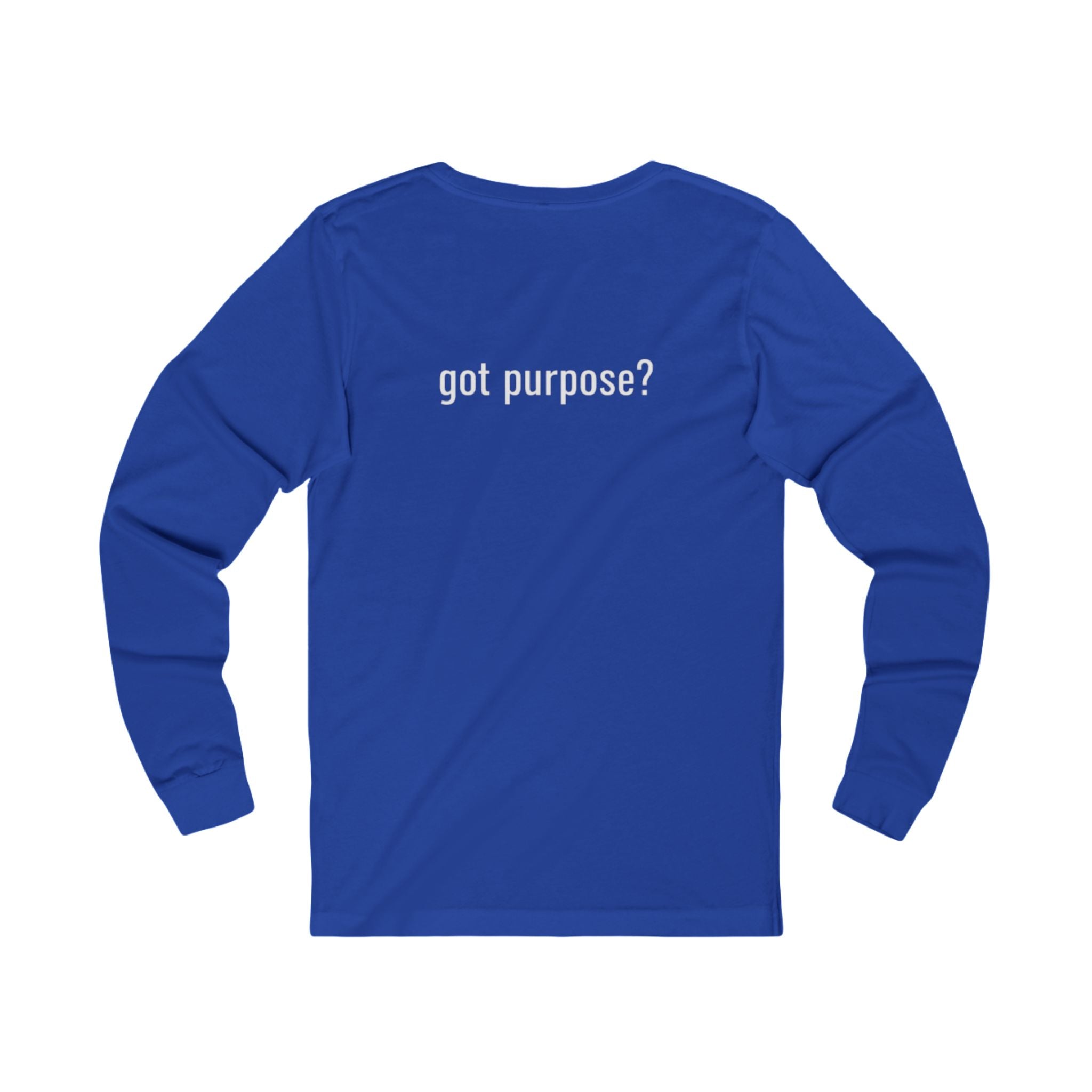 Holistic Vocation Long Sleeve Tee — “got purpose?” Wellness Shirt - White Design