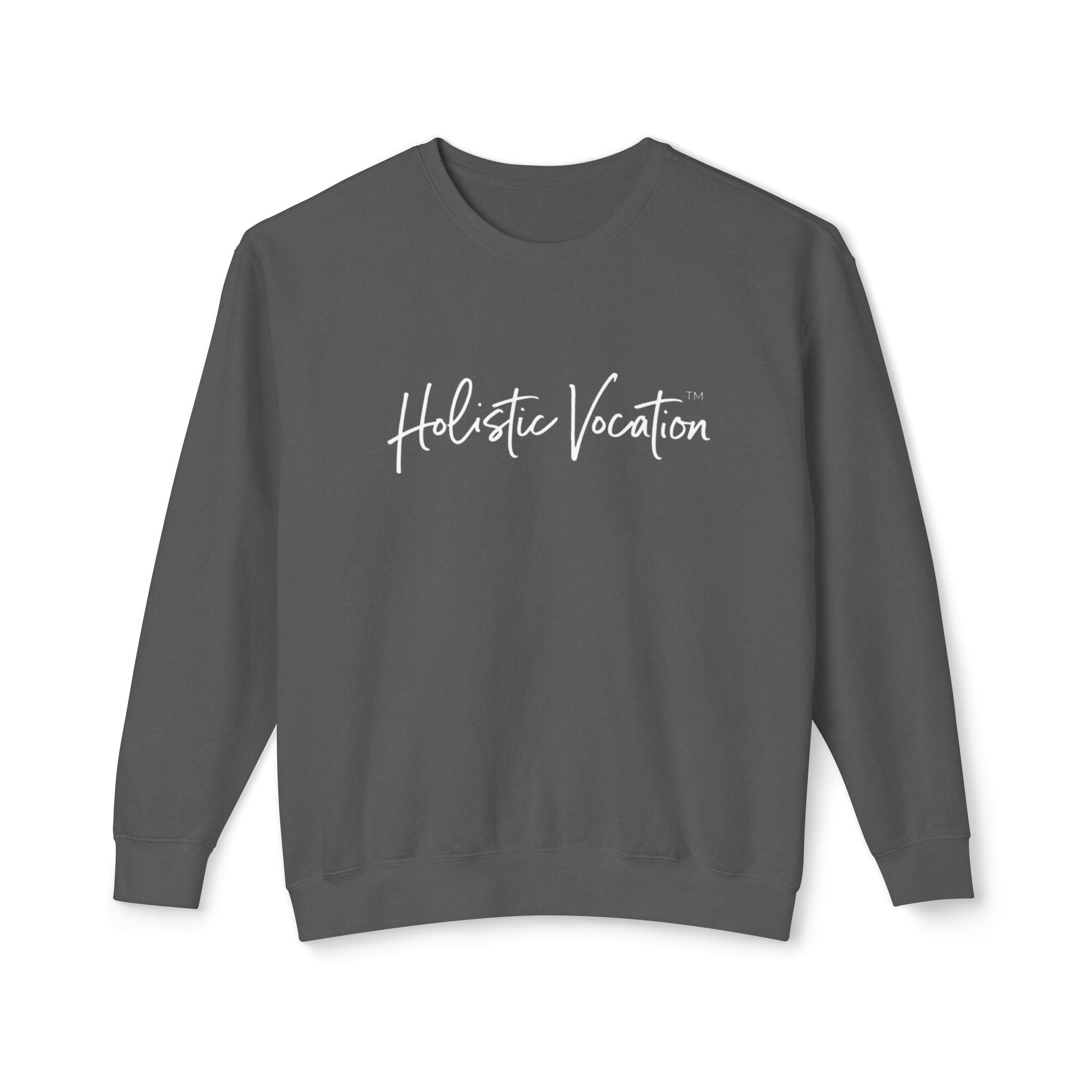 Crewneck Sweatshirt — 'Holistic Vocation' Front + 'got purpose?' Back Minimal Motivational Pullover