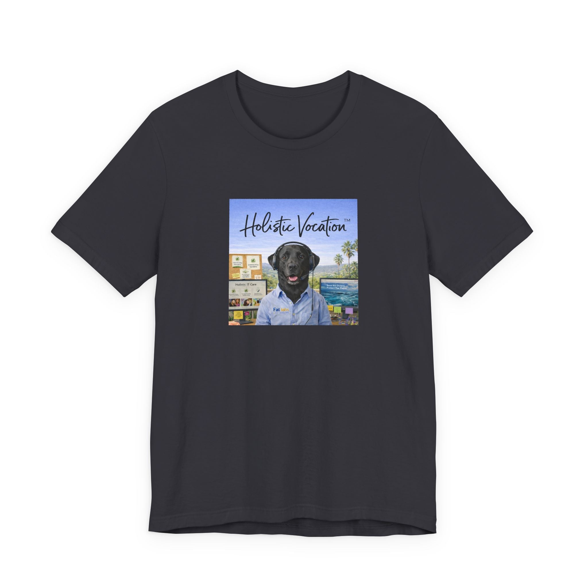 Holistic Vocation T-Shirt — Black Labrador Beach Portrait Tee