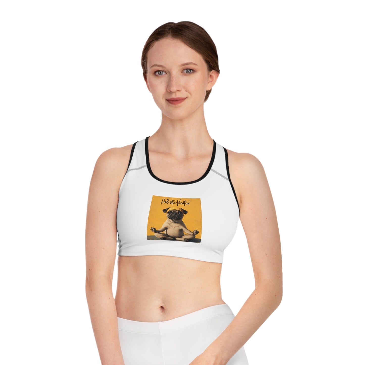 Honor your vocation Pug Meditation Sports Bra