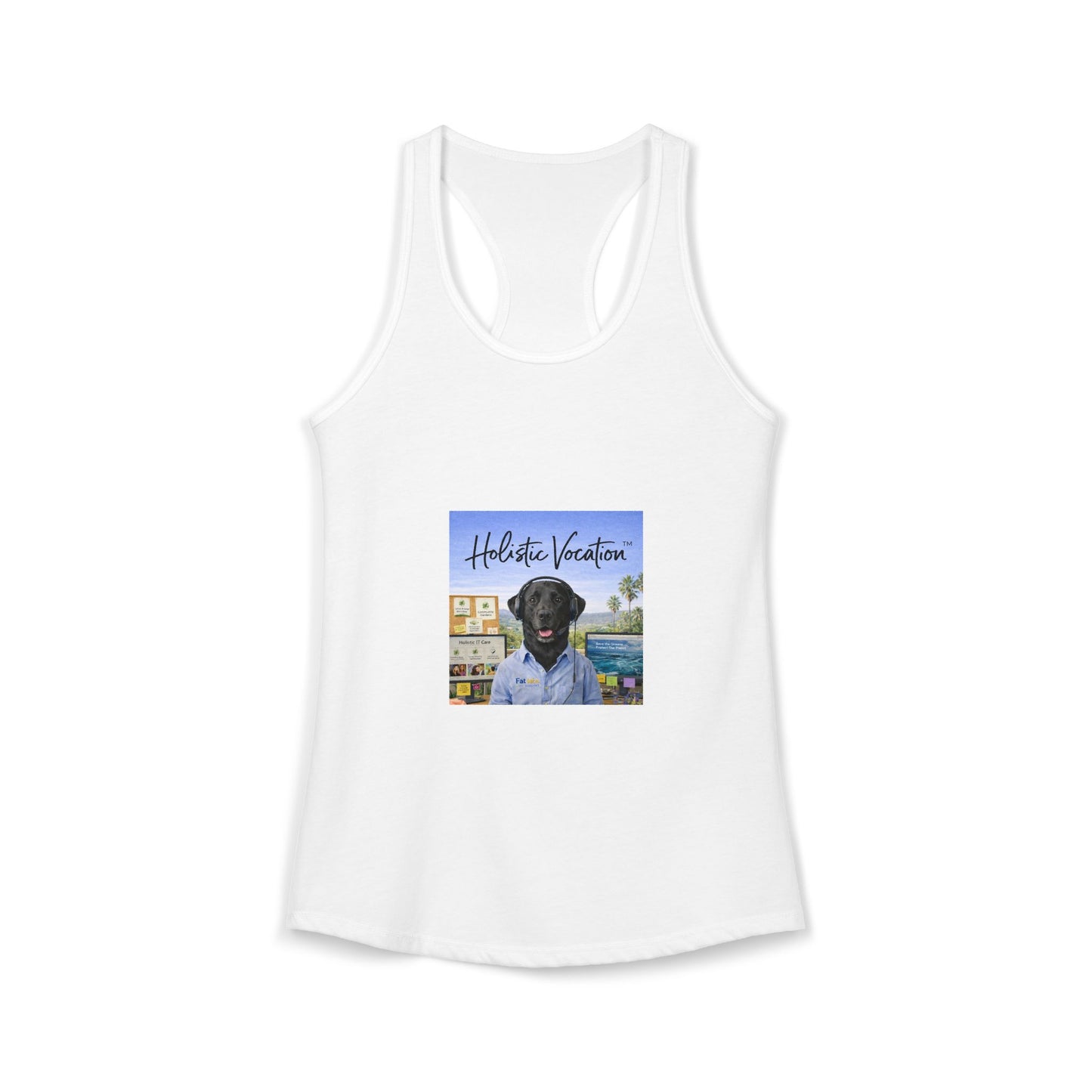 Honor your vocation Dog Portrait Graphic Women's Ideal Racerback Tank