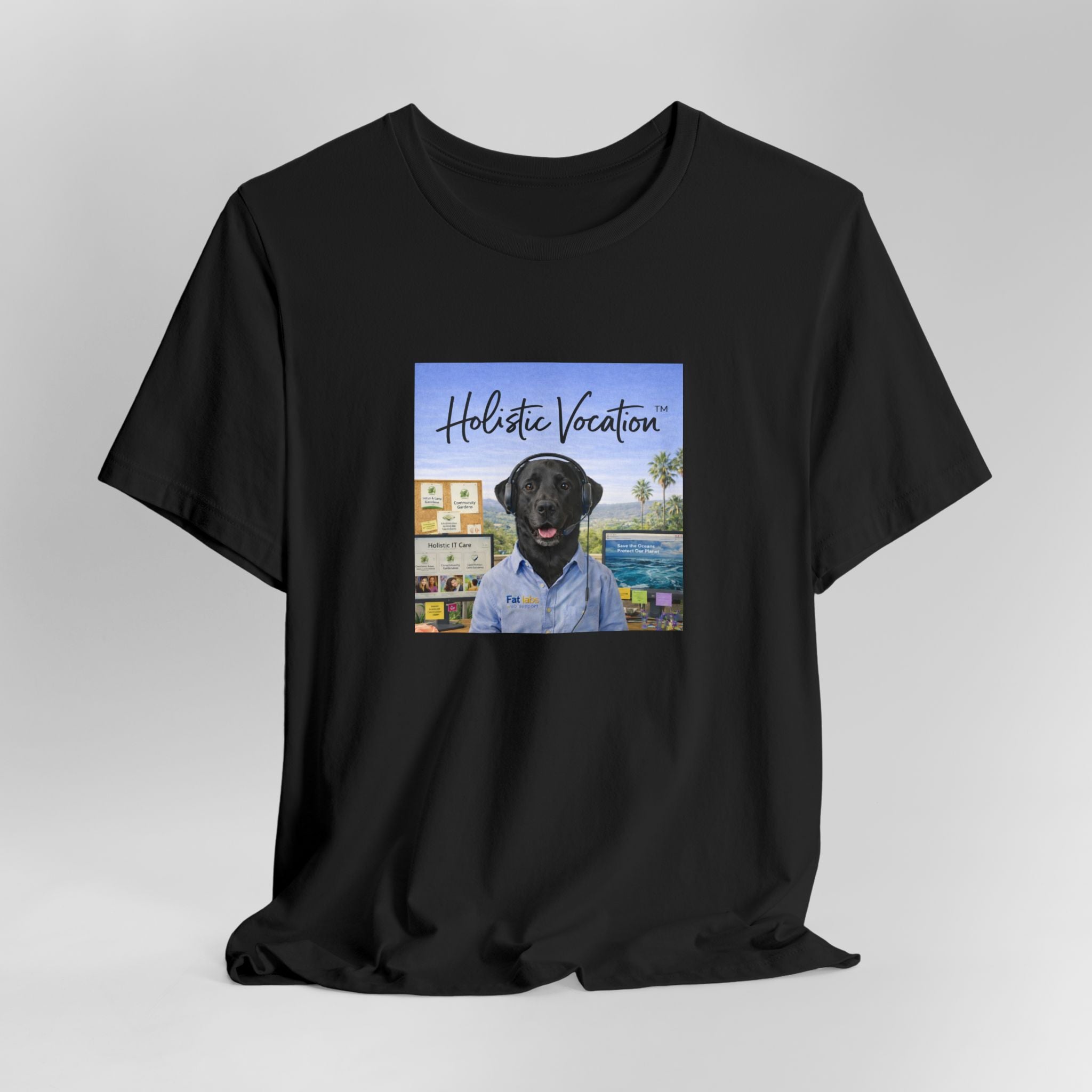 Holistic Vocation T-Shirt — Black Labrador Beach Portrait Tee