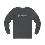Holistic Vocation Long Sleeve Tee — “got purpose?” Wellness Shirt - White Design