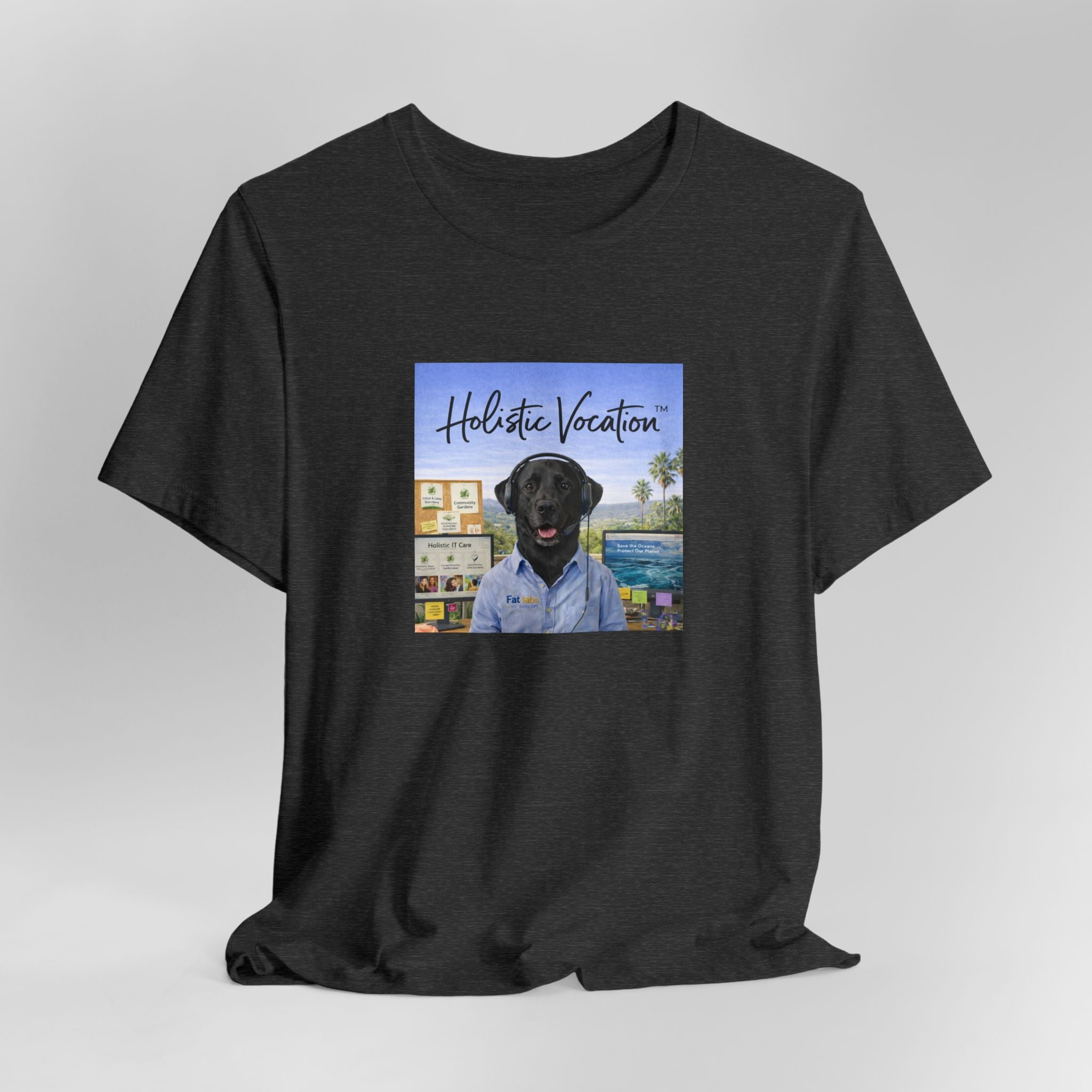 Holistic Vocation T-Shirt — Black Labrador Beach Portrait Tee