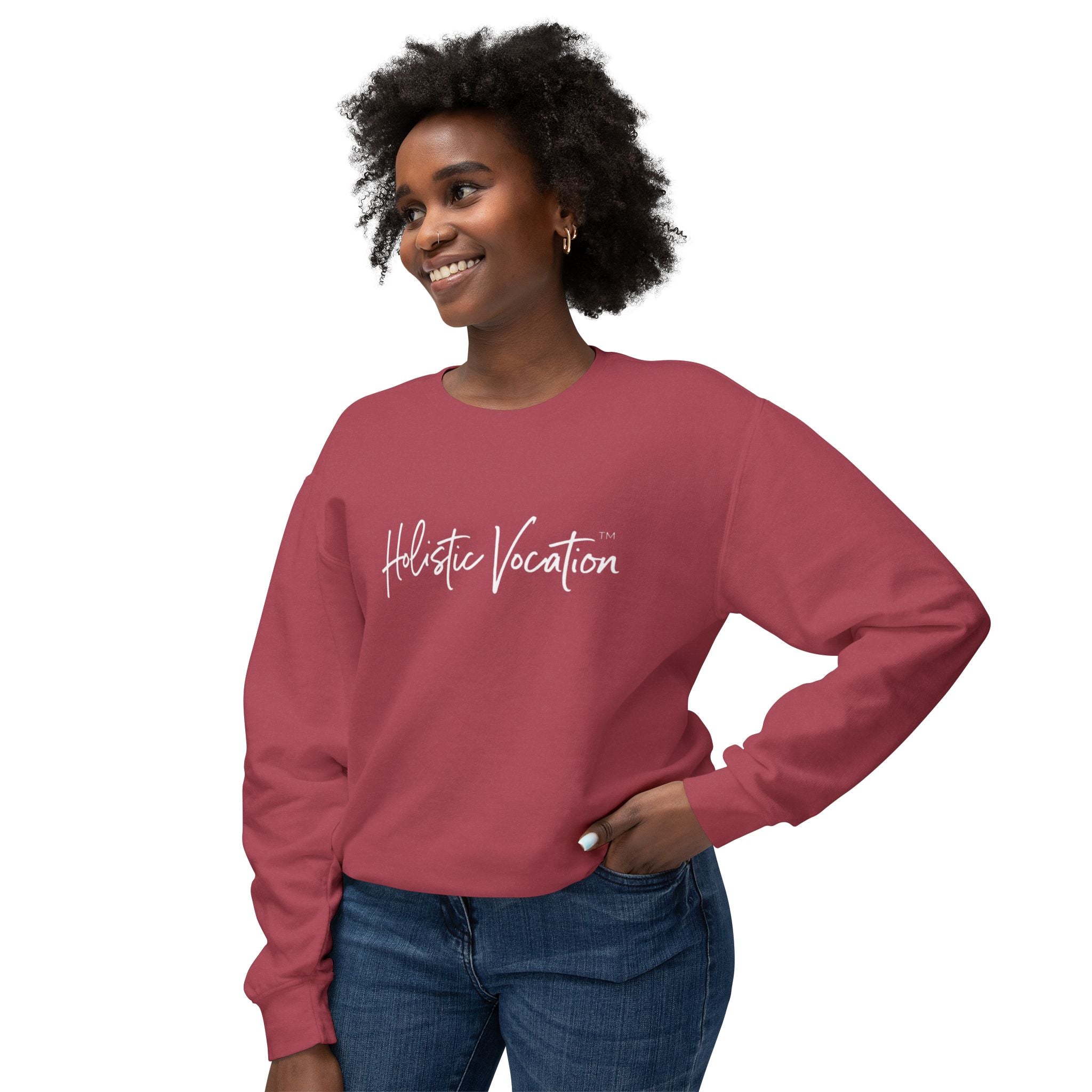 Crewneck Sweatshirt — 'Holistic Vocation' Front + 'got purpose?' Back Minimal Motivational Pullover