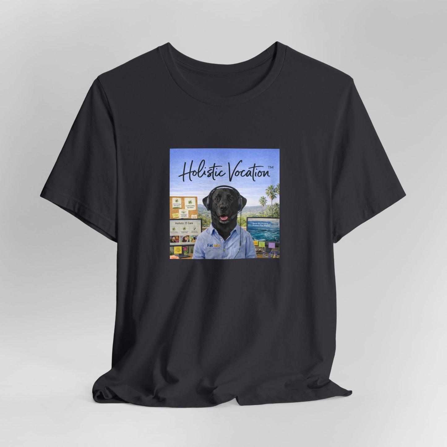Holistic Vocation T-Shirt — Black Labrador Beach Portrait Tee