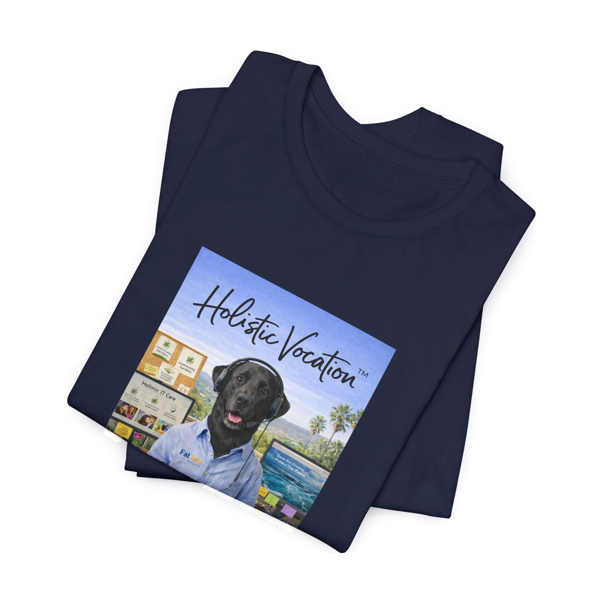 Holistic Vocation T-Shirt — Black Labrador Beach Portrait Tee