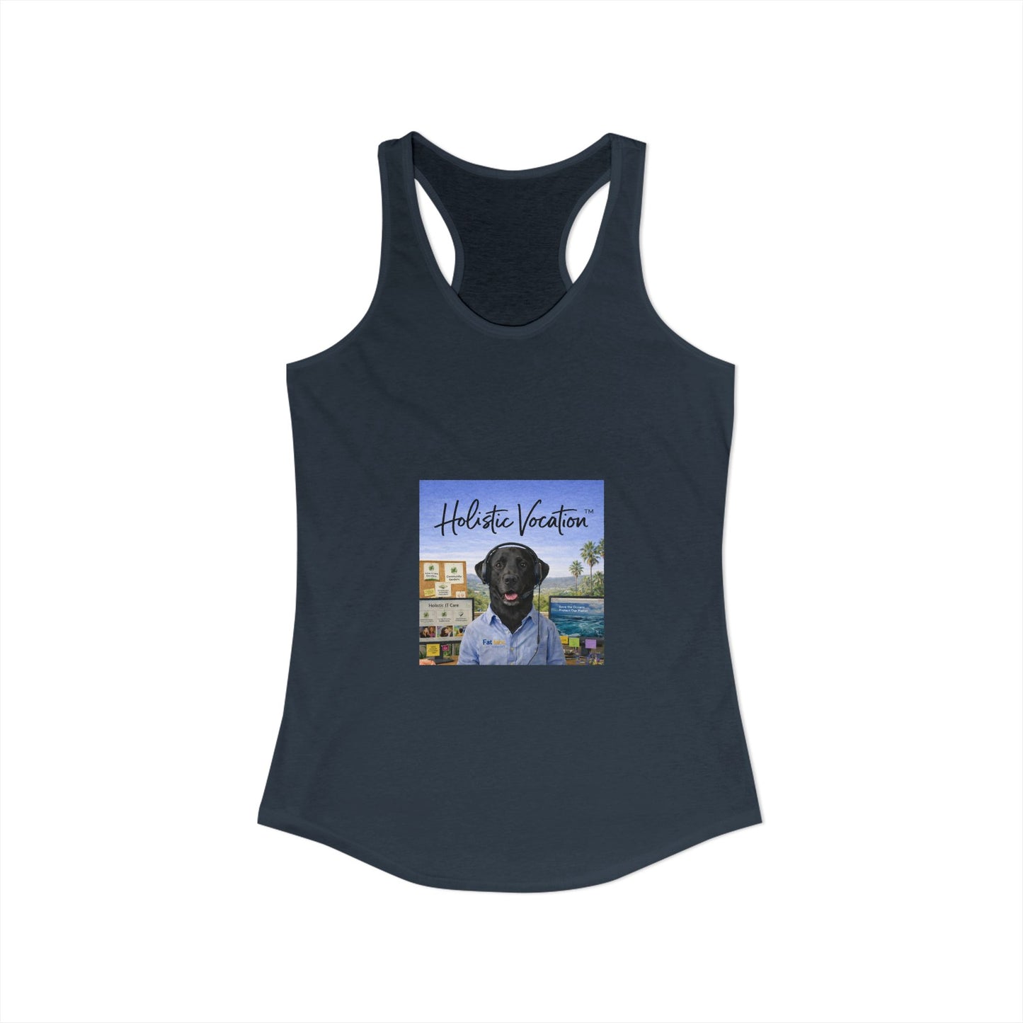 Honor your vocation Dog Portrait Graphic Women's Ideal Racerback Tank