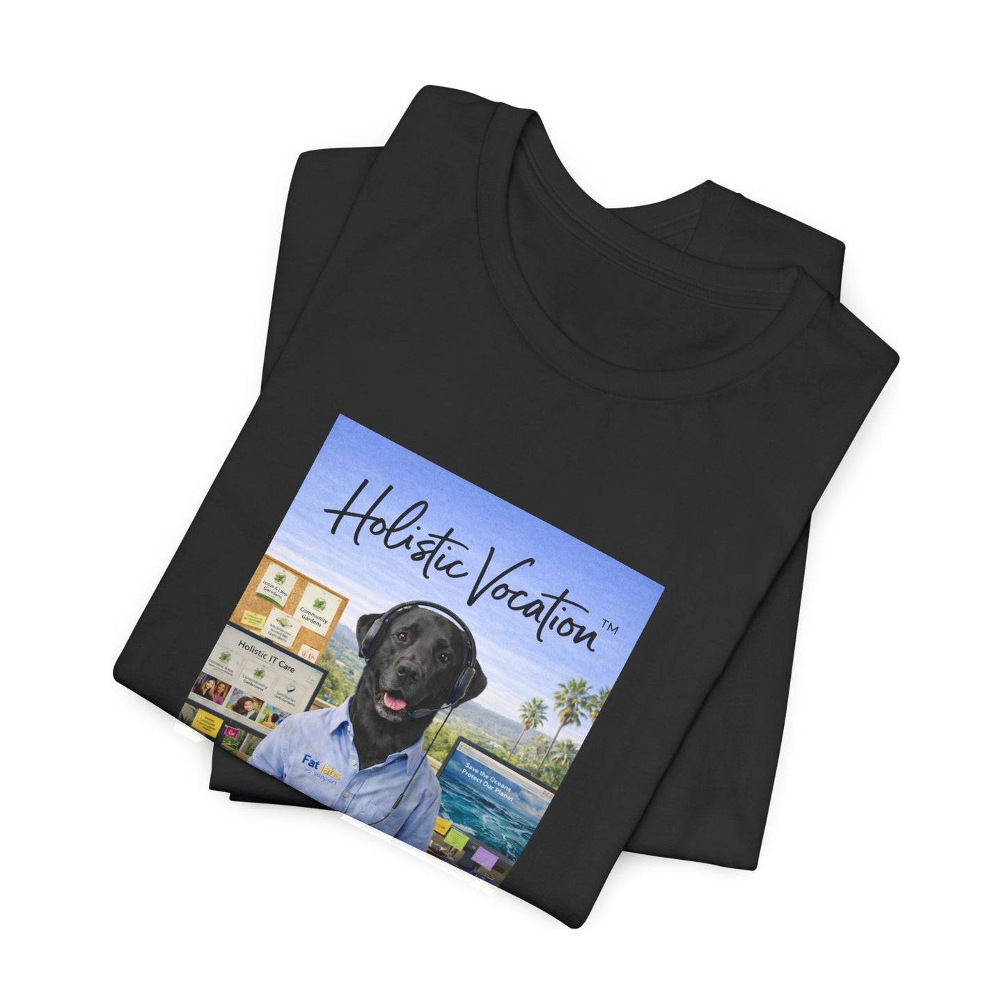 Holistic Vocation T-Shirt — Black Labrador Beach Portrait Tee