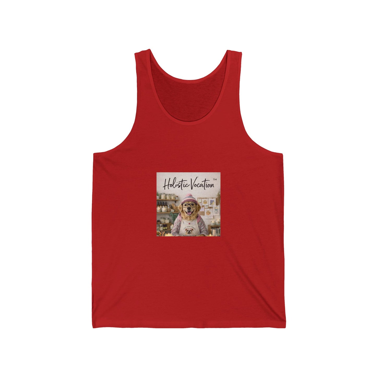 Honor your vocation Vocation Dog Tank Top — "Hello Vacation" Cute Pup Summer Tank