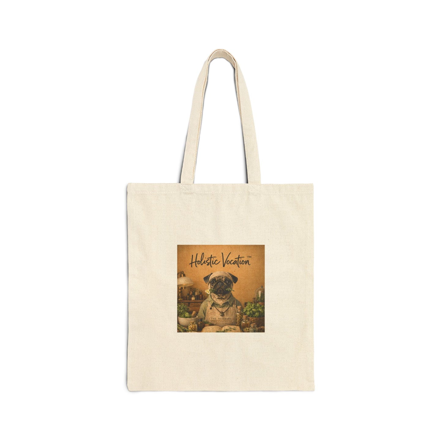 Honor your vocation Tote Bag — Pug Cotton Canvas Tote, Cute Travel Beach Market Bag