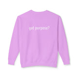 Crewneck Sweatshirt — 'Holistic Vocation' Front + 'got purpose?' Back Minimal Motivational Pullover