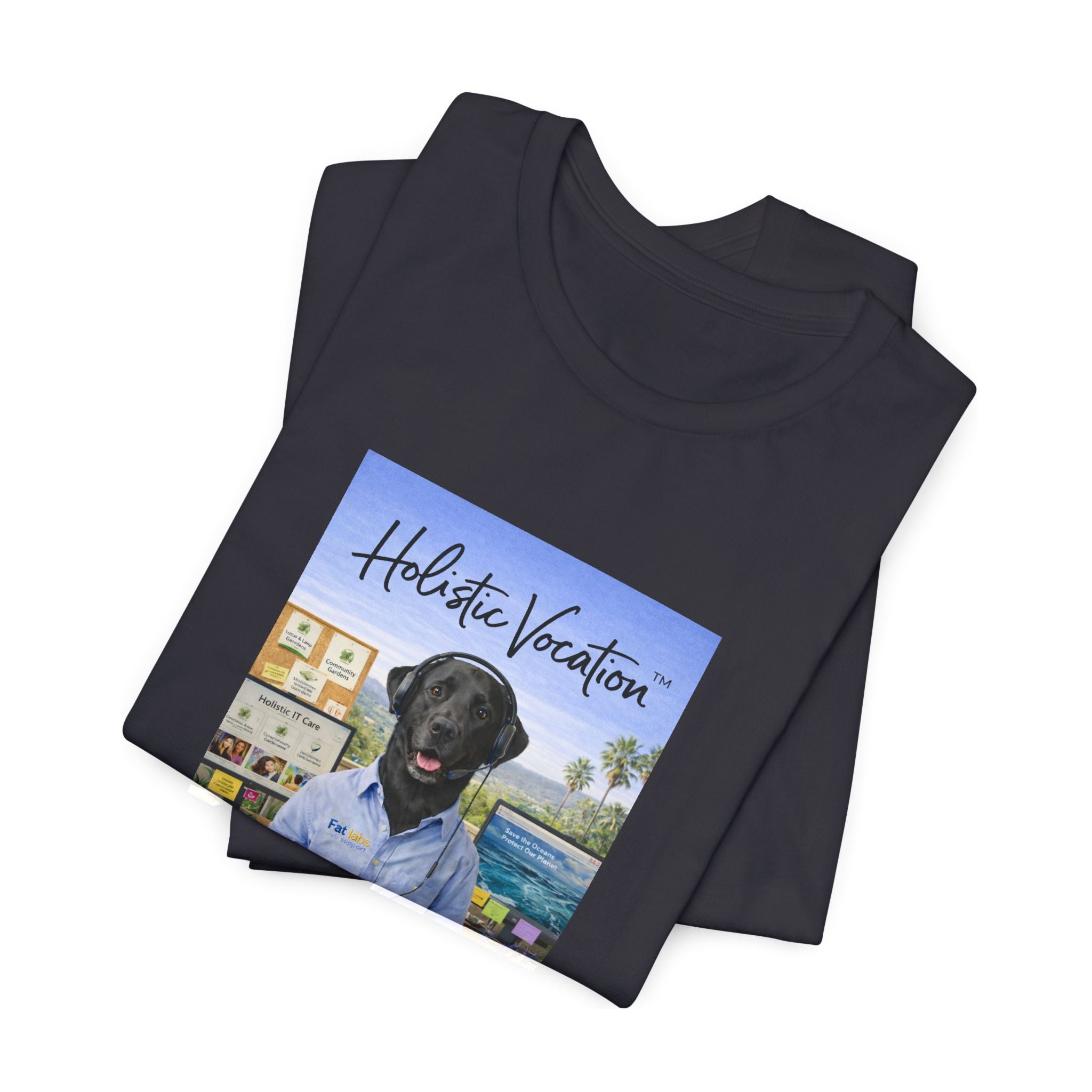 Holistic Vocation T-Shirt — Black Labrador Beach Portrait Tee