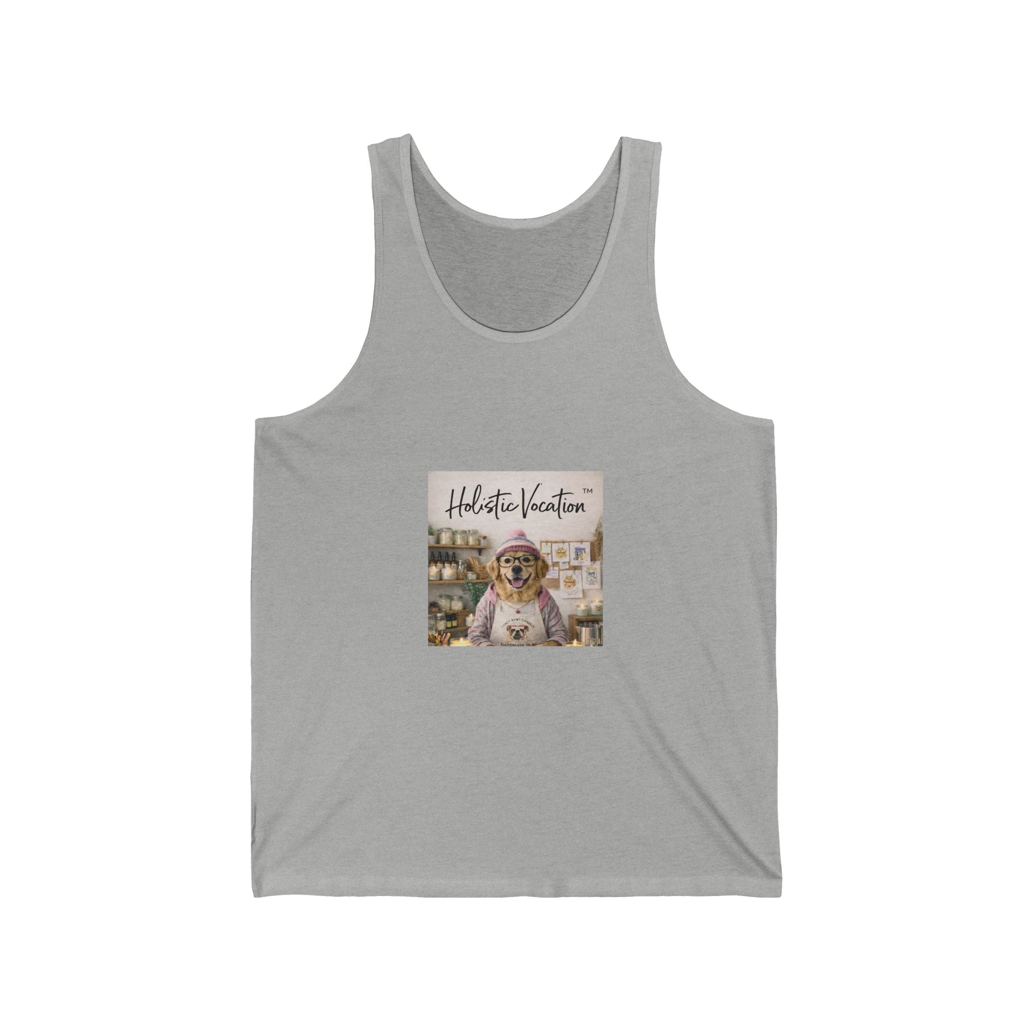 Honor your vocation Vocation Dog Tank Top — "Hello Vacation" Cute Pup Summer Tank