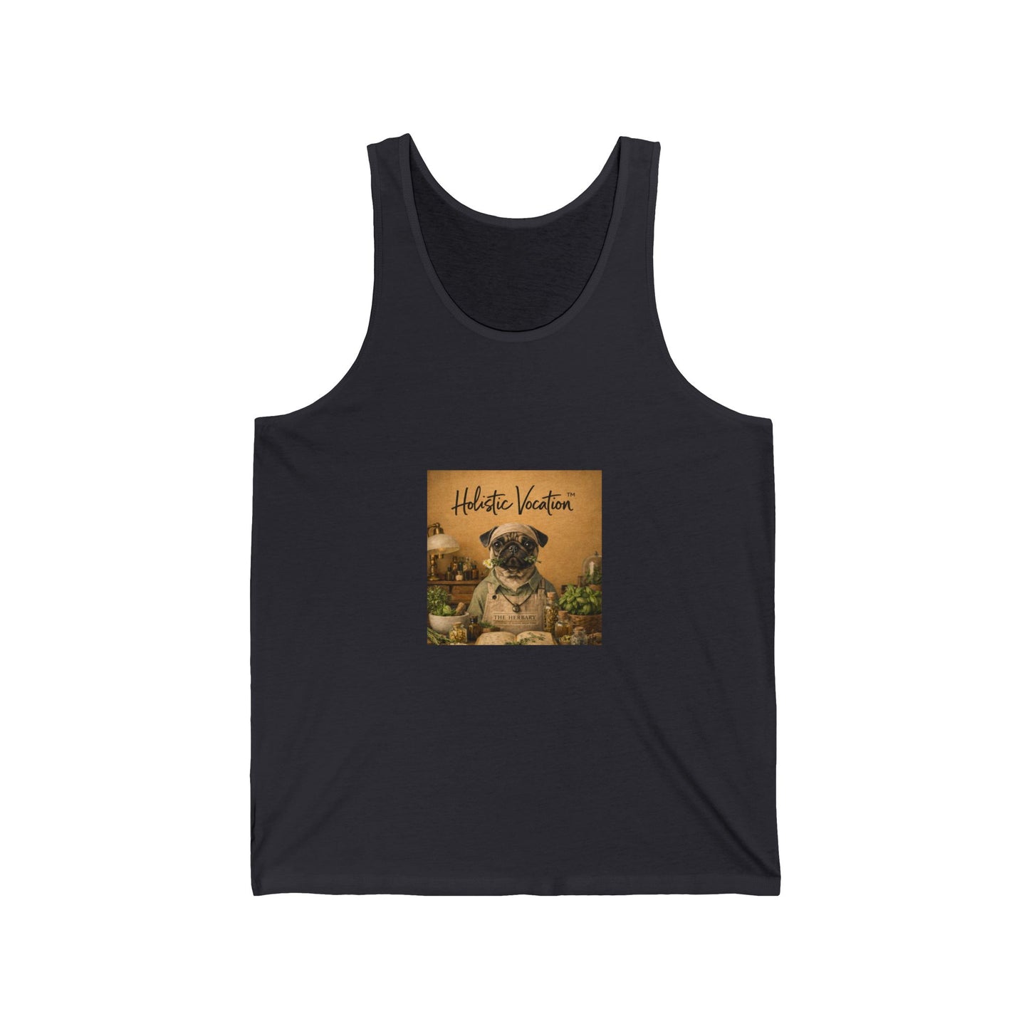 Honor your vocation Valentine Pug Tank Top — "Hello Valentine" Cute Dog Graphic Tank