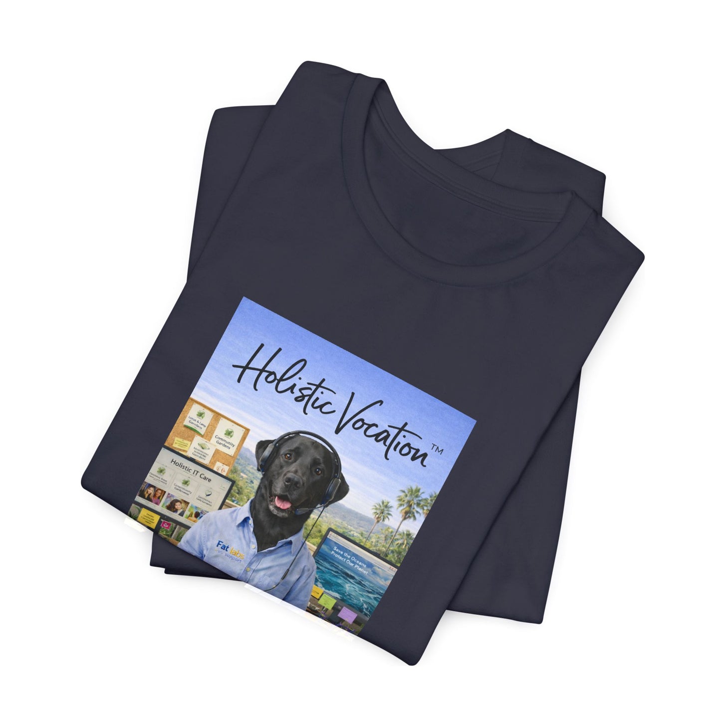Holistic Vocation T-Shirt — Black Labrador Beach Portrait Tee