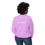 Crewneck Sweatshirt — 'Holistic Vocation' Front + 'got purpose?' Back Minimal Motivational Pullover