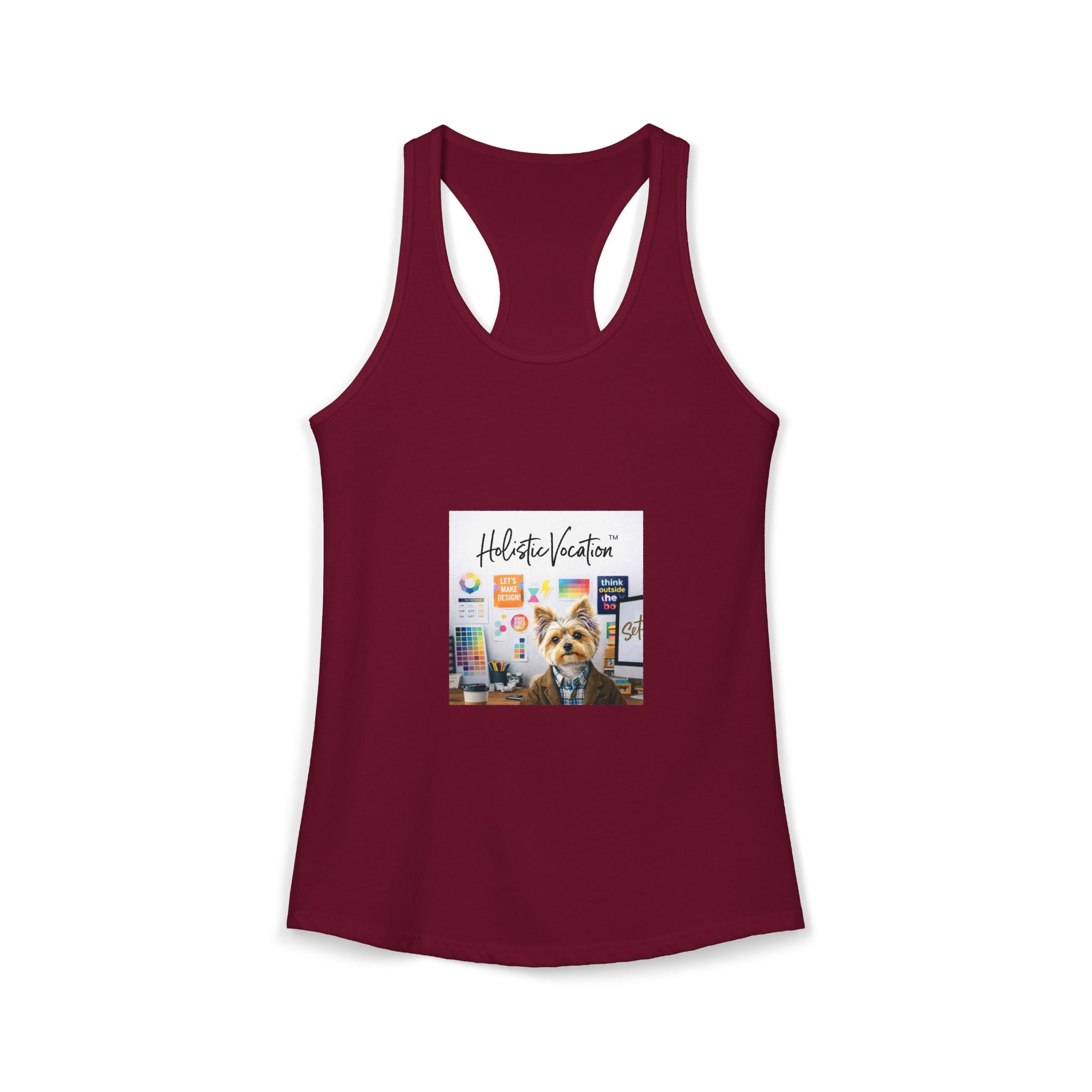 Honor your vocation Beach Dog Graphic Women's Ideal Racerback Tank