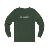 Holistic Vocation Long Sleeve Tee — “got purpose?” Wellness Shirt - White Design