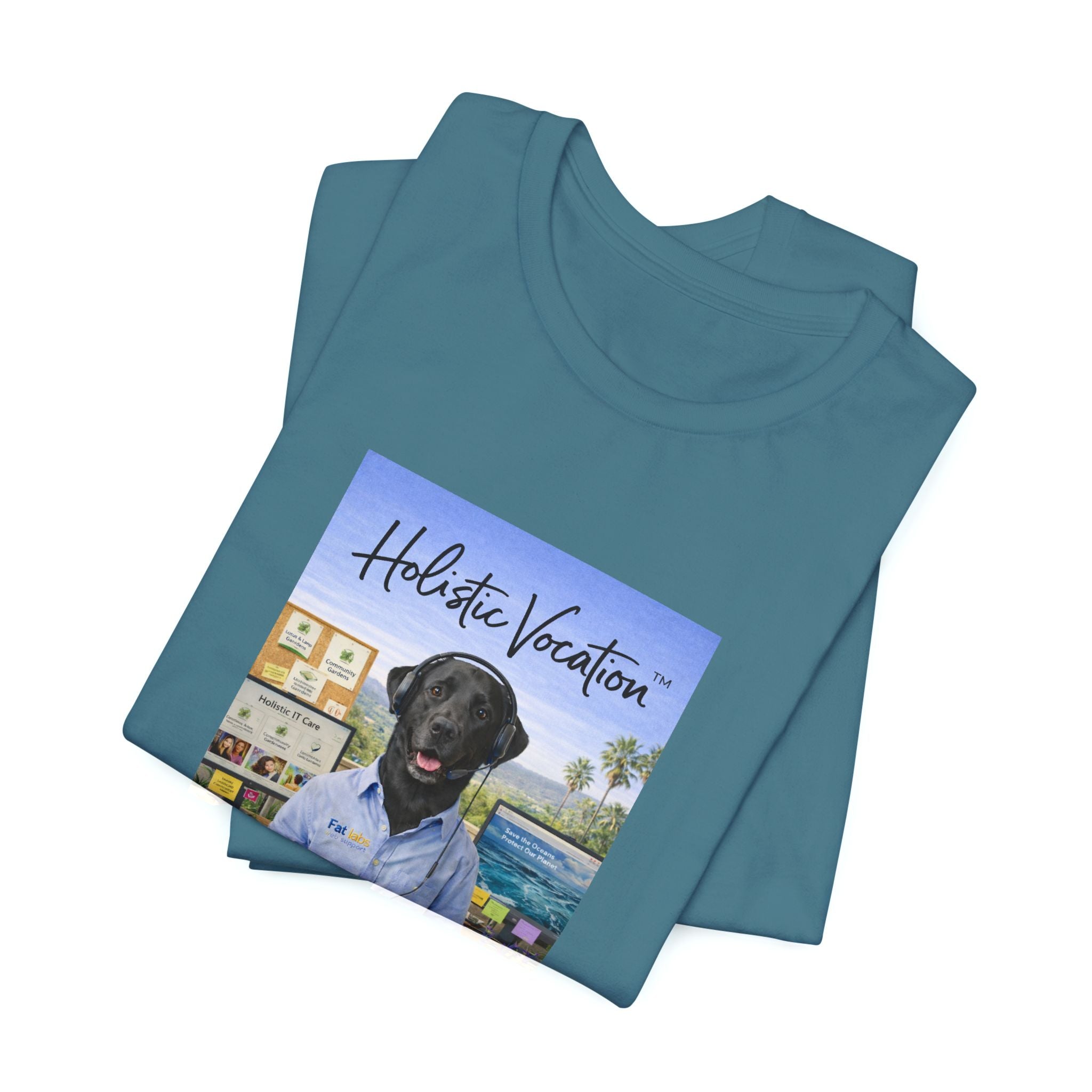 Holistic Vocation T-Shirt — Black Labrador Beach Portrait Tee