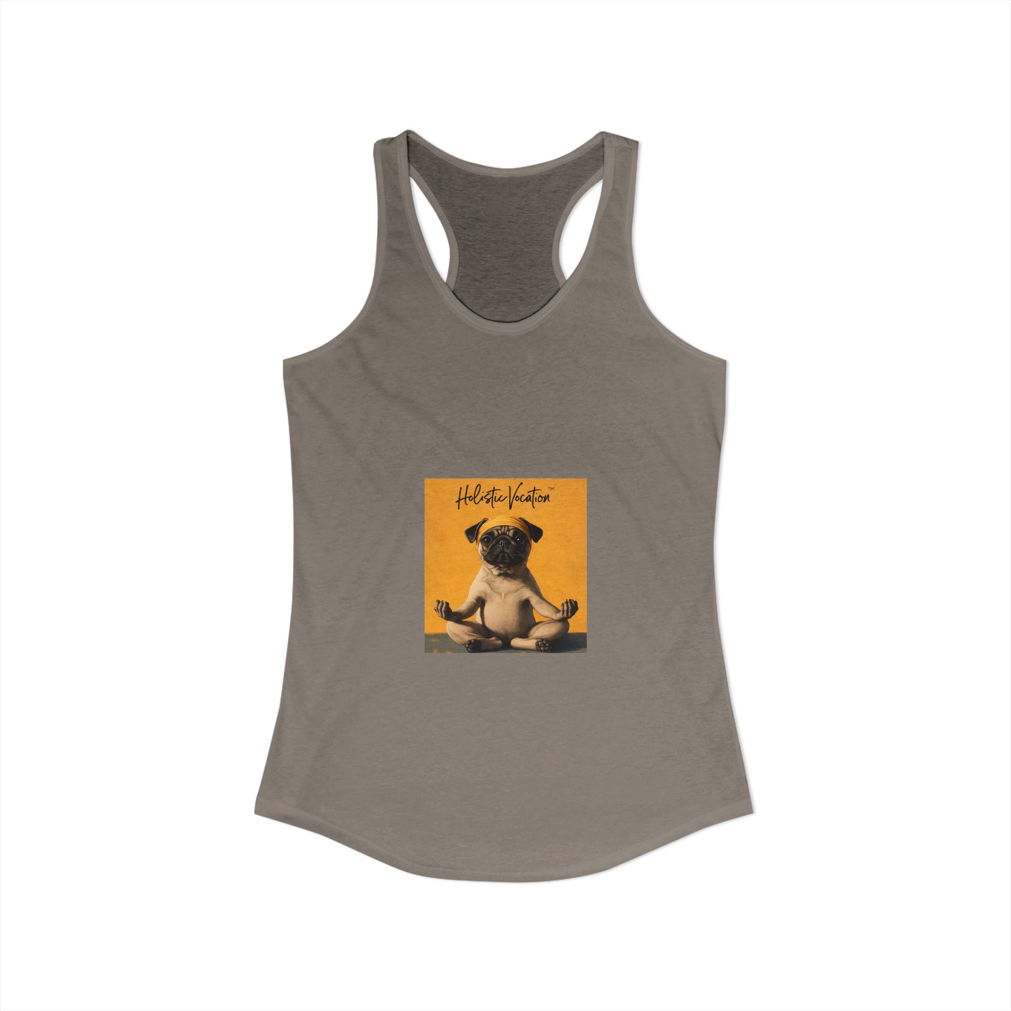 Honor your vocation Cute Pug Yoga Graphic Women's Ideal Racerback Tank