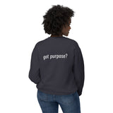 Crewneck Sweatshirt — 'Holistic Vocation' Front + 'got purpose?' Back Minimal Motivational Pullover