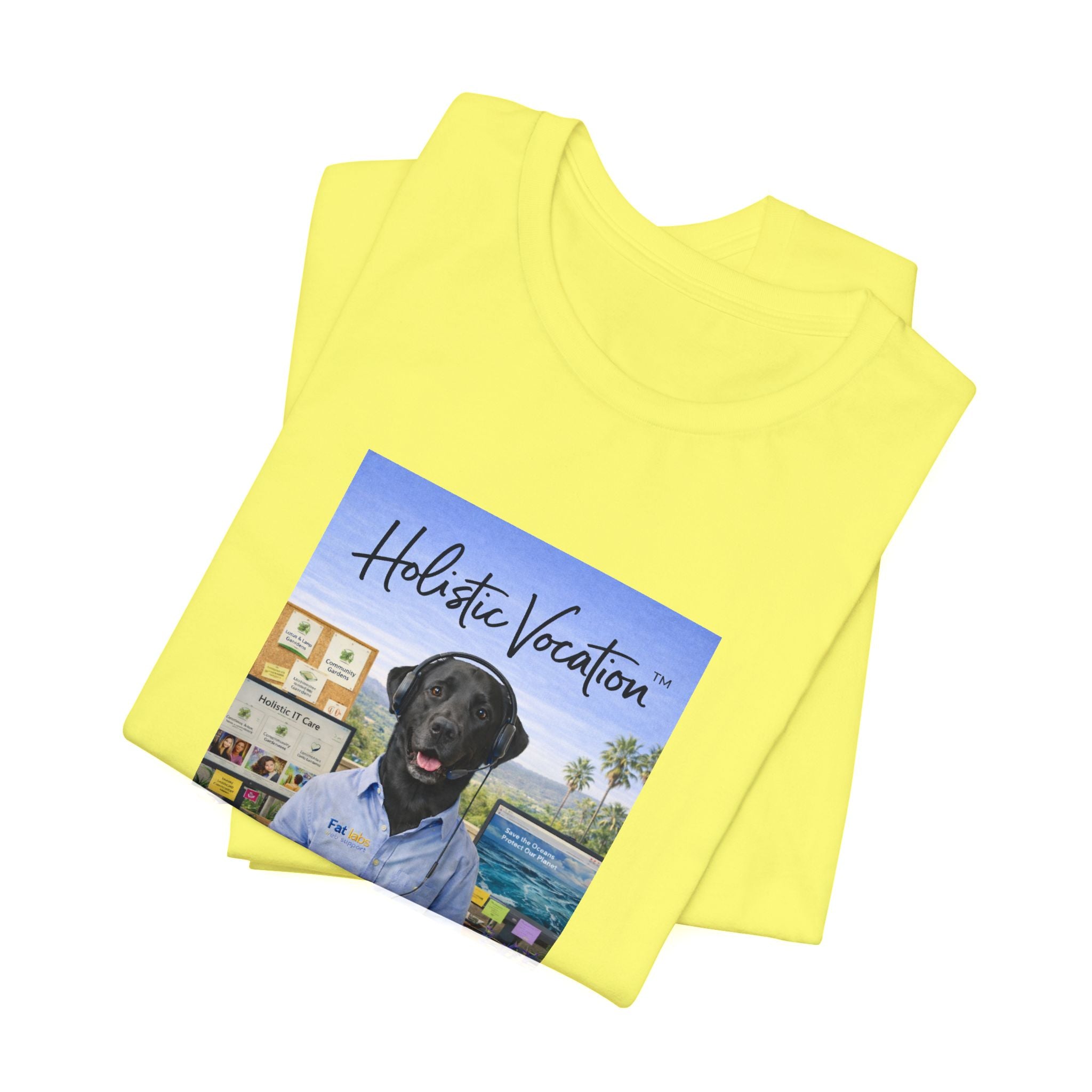 Holistic Vocation T-Shirt — Black Labrador Beach Portrait Tee