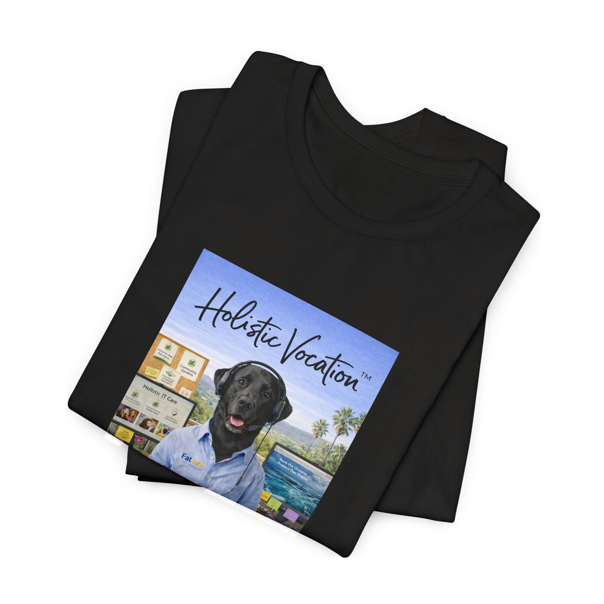 Holistic Vocation T-Shirt — Black Labrador Beach Portrait Tee