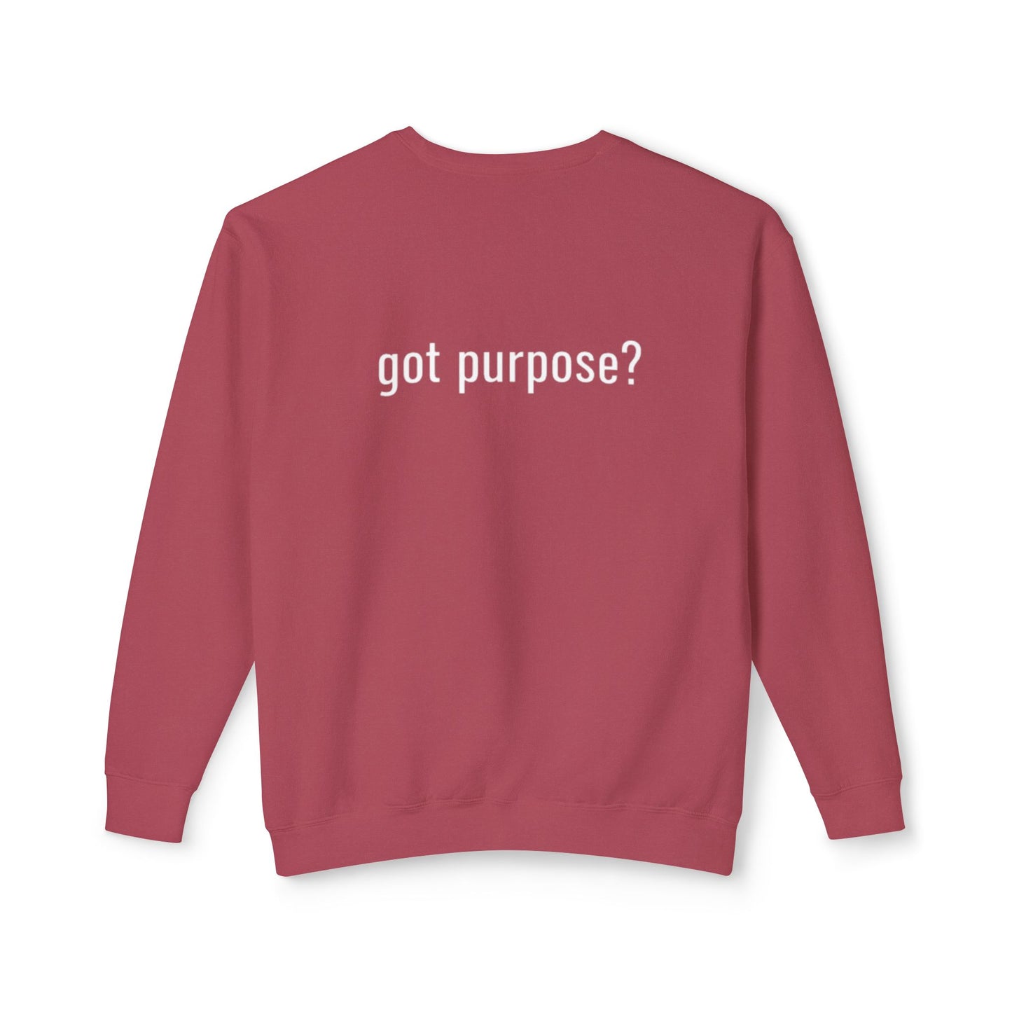 Crewneck Sweatshirt — 'Holistic Vocation' Front + 'got purpose?' Back Minimal Motivational Pullover