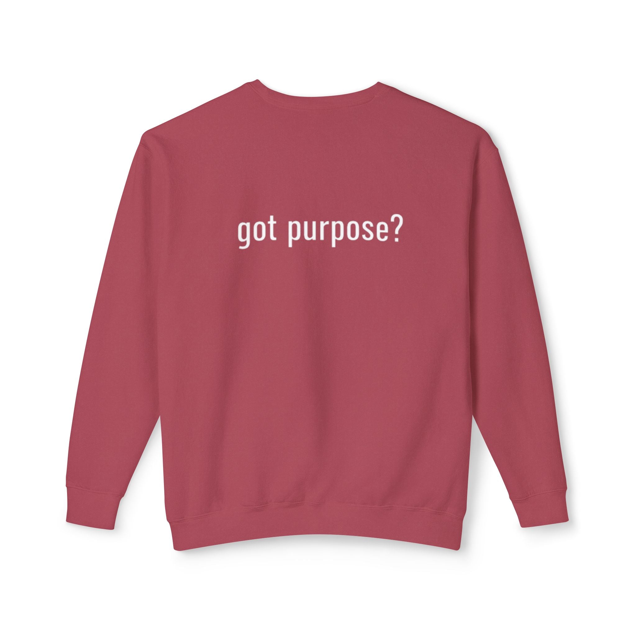 Crewneck Sweatshirt — 'Holistic Vocation' Front + 'got purpose?' Back Minimal Motivational Pullover