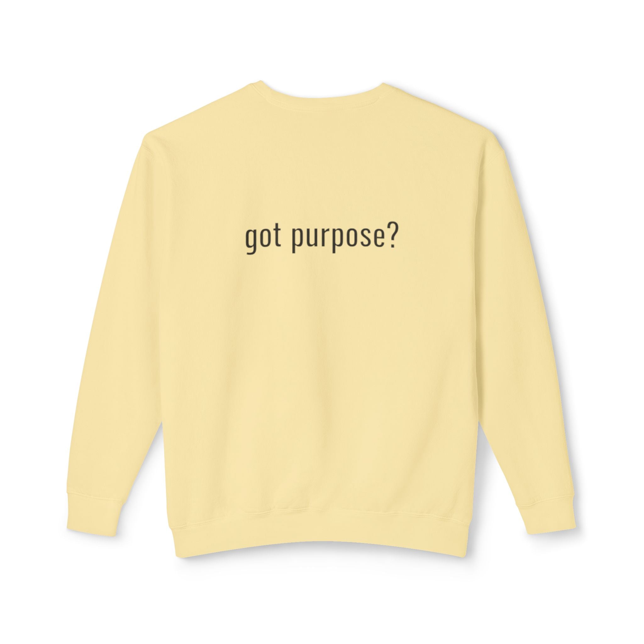 Crewneck Sweatshirt — 'Holistic Vocation' Front + 'got purpose?' Back Minimal Motivational Pullover