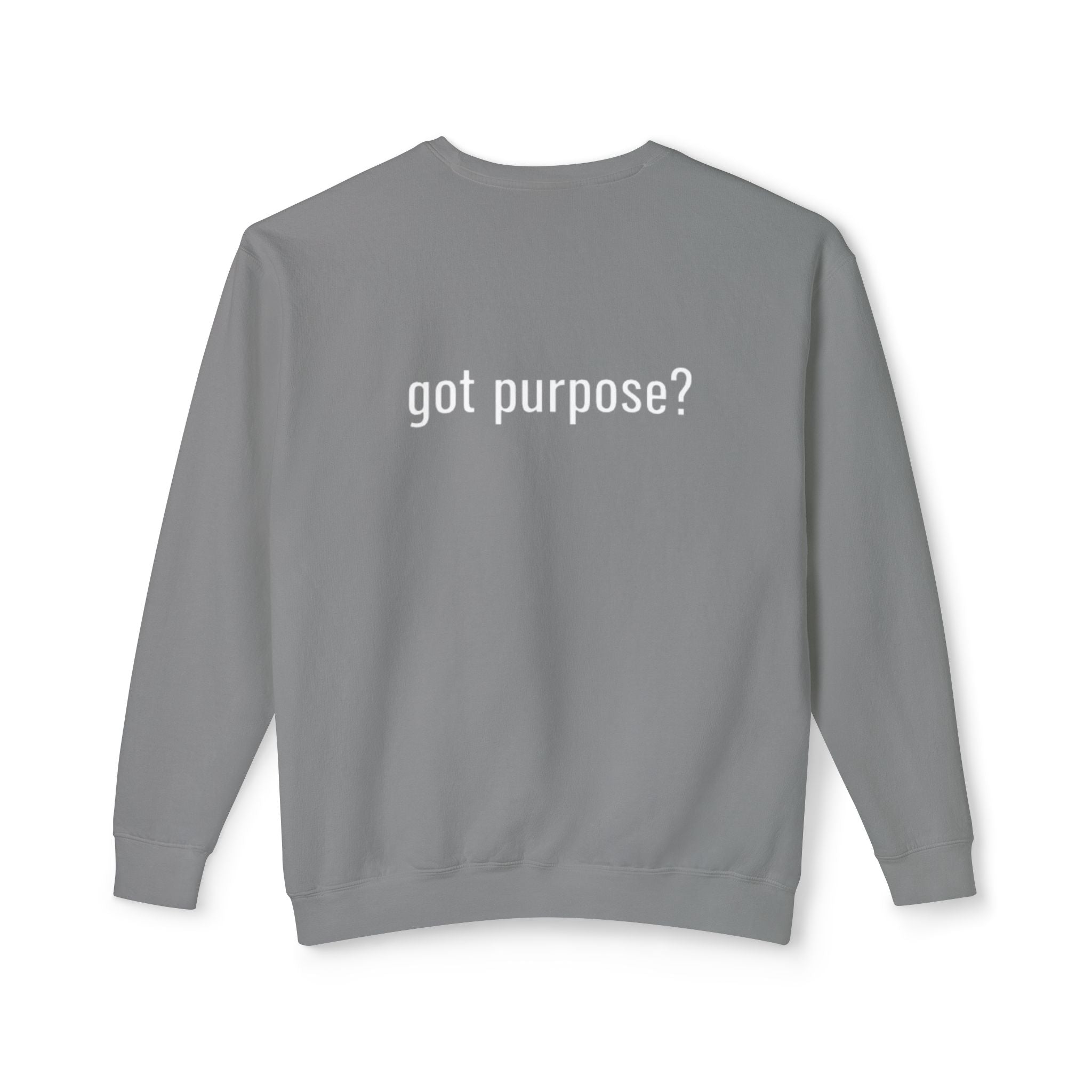 Crewneck Sweatshirt — 'Holistic Vocation' Front + 'got purpose?' Back Minimal Motivational Pullover