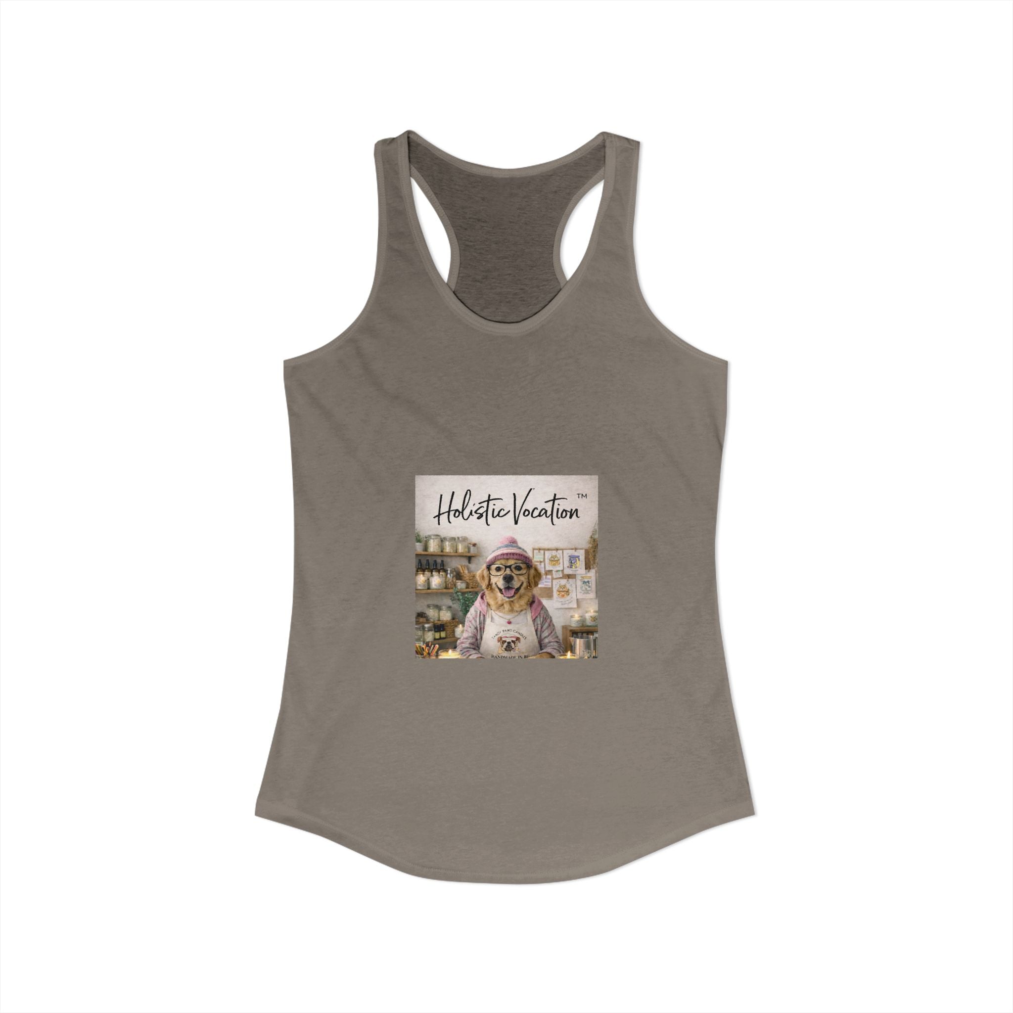 Honor your vocation Cute Puppy Baker Graphic Women's Ideal Racerback Tank
